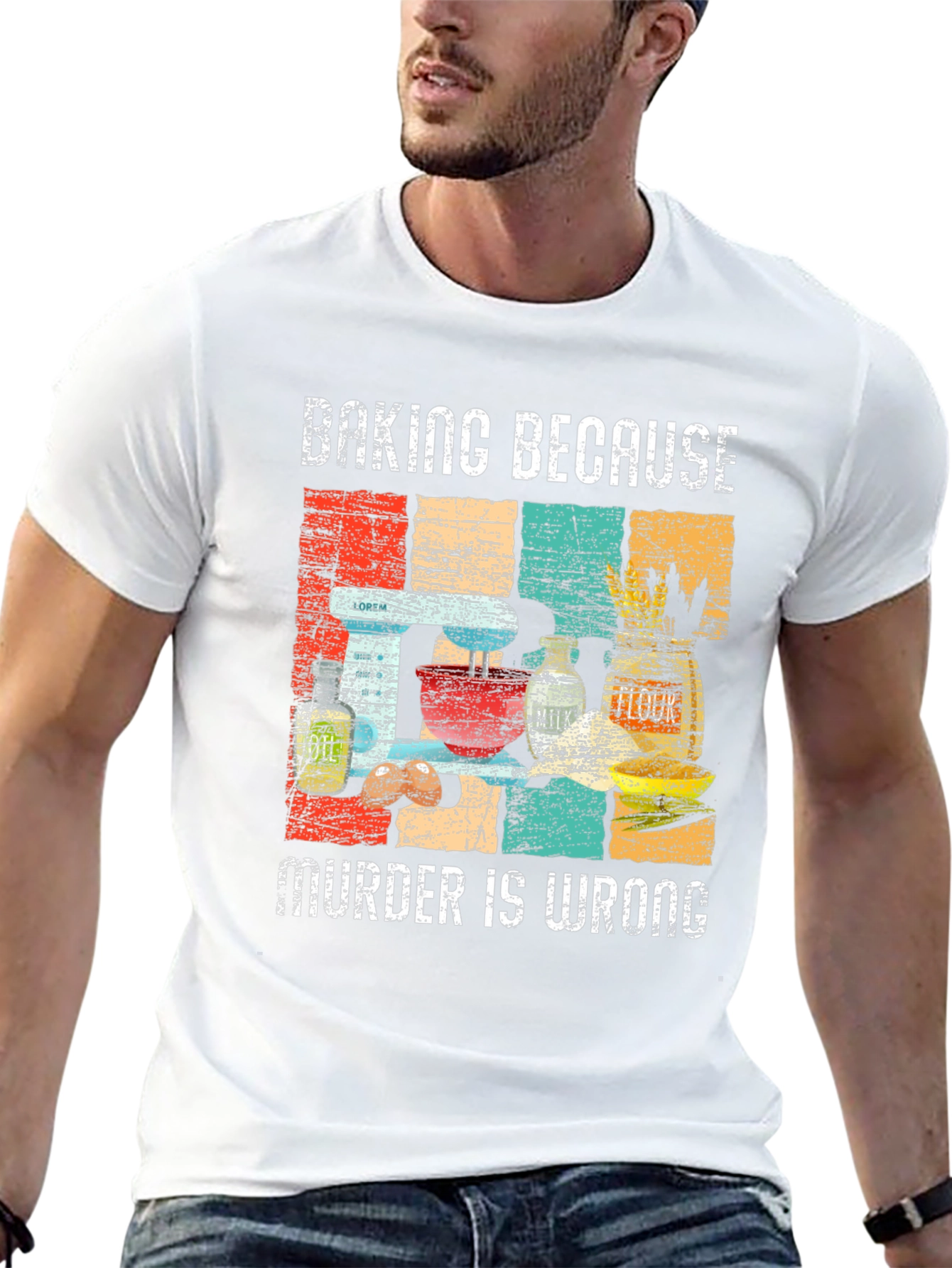Baking Because Murder Is Wrong Graphic Tee