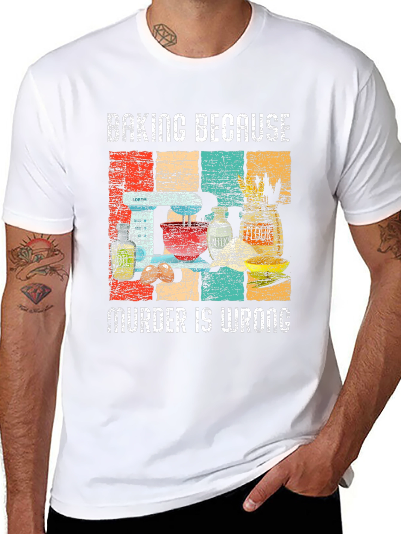 Baking Because Murder Is Wrong Graphic Tee