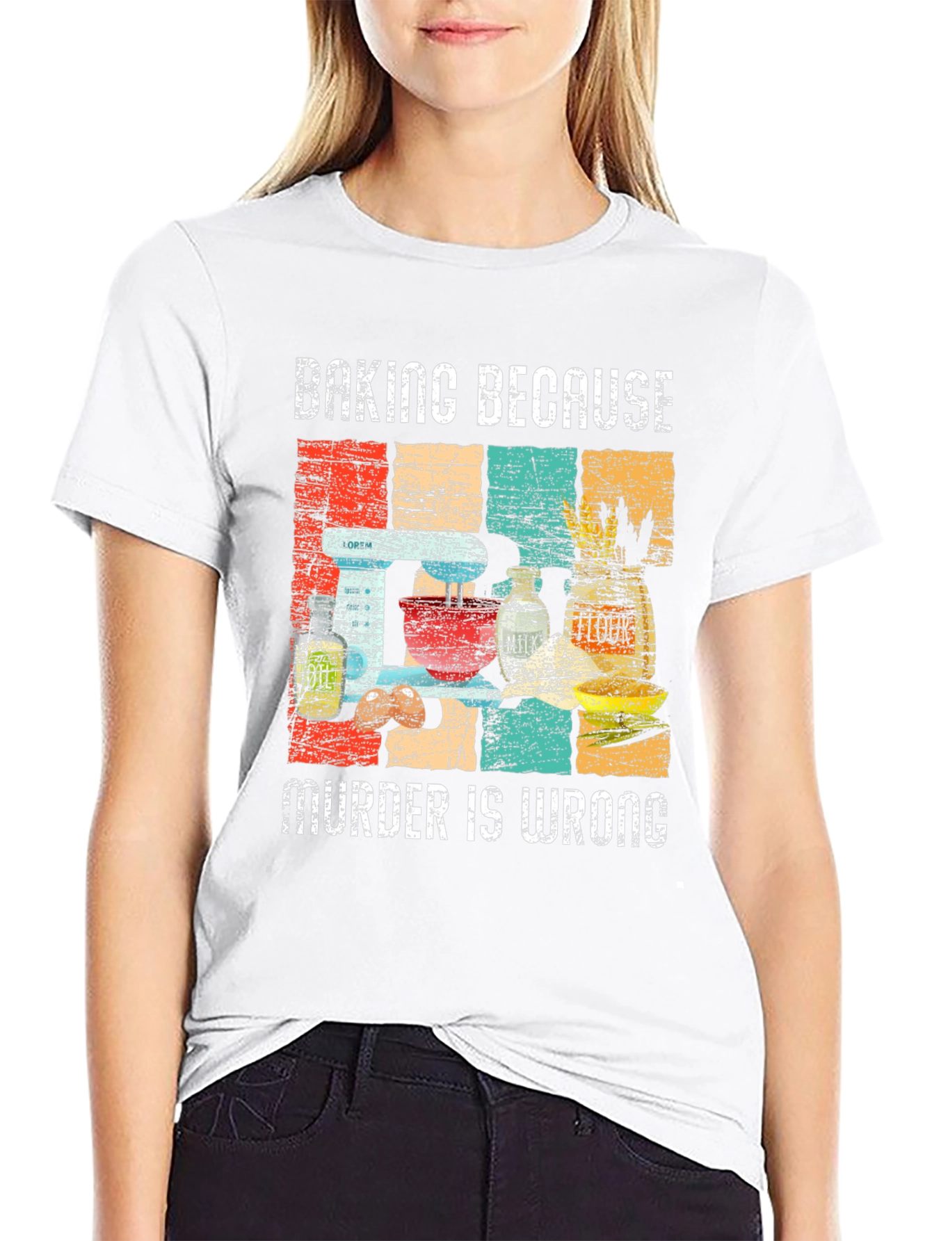 Baking Because Murder Is Wrong Graphic Tee