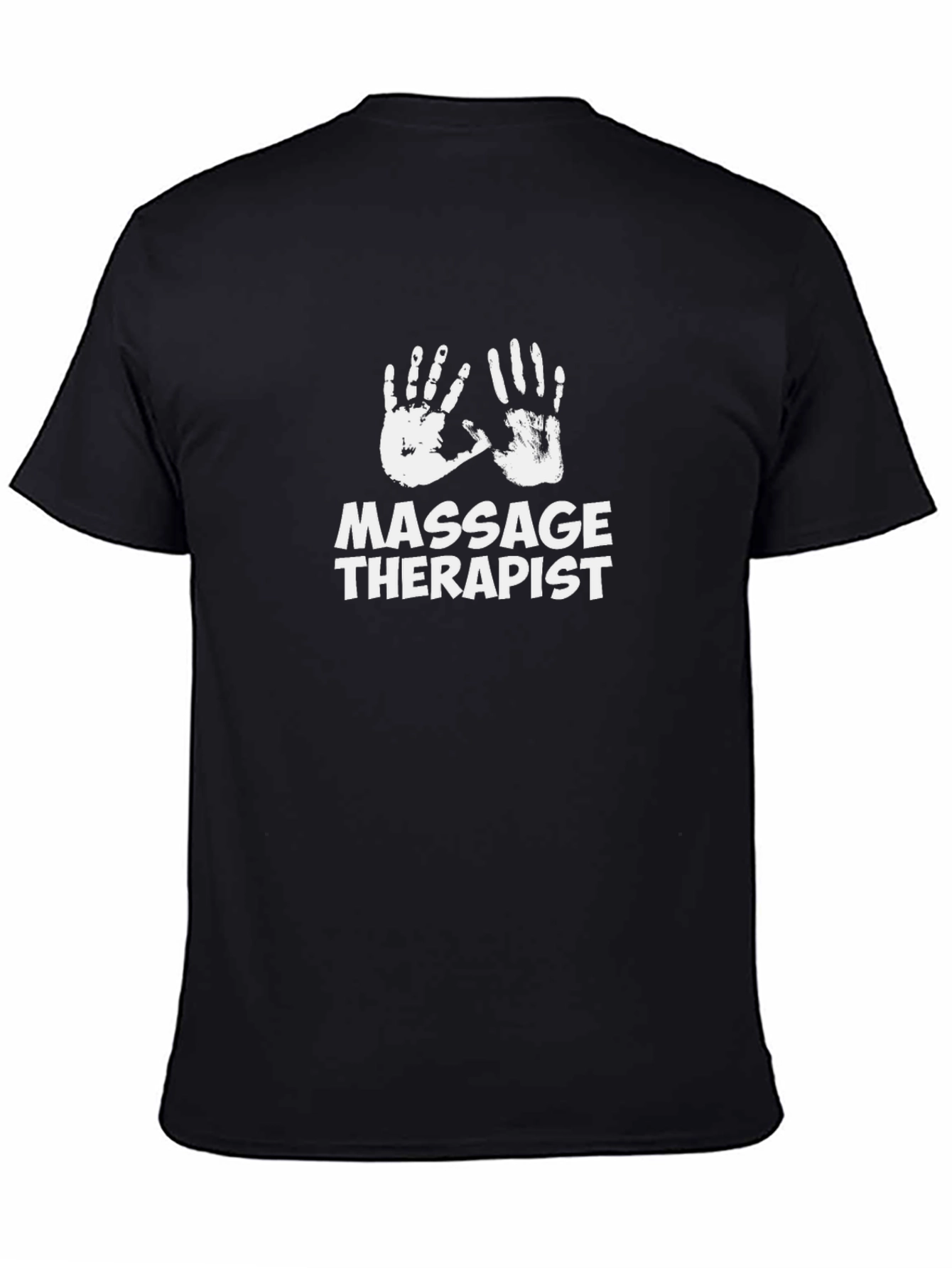 Massage Therapist T-Shirt - Black Cotton Blend Graphic Tee