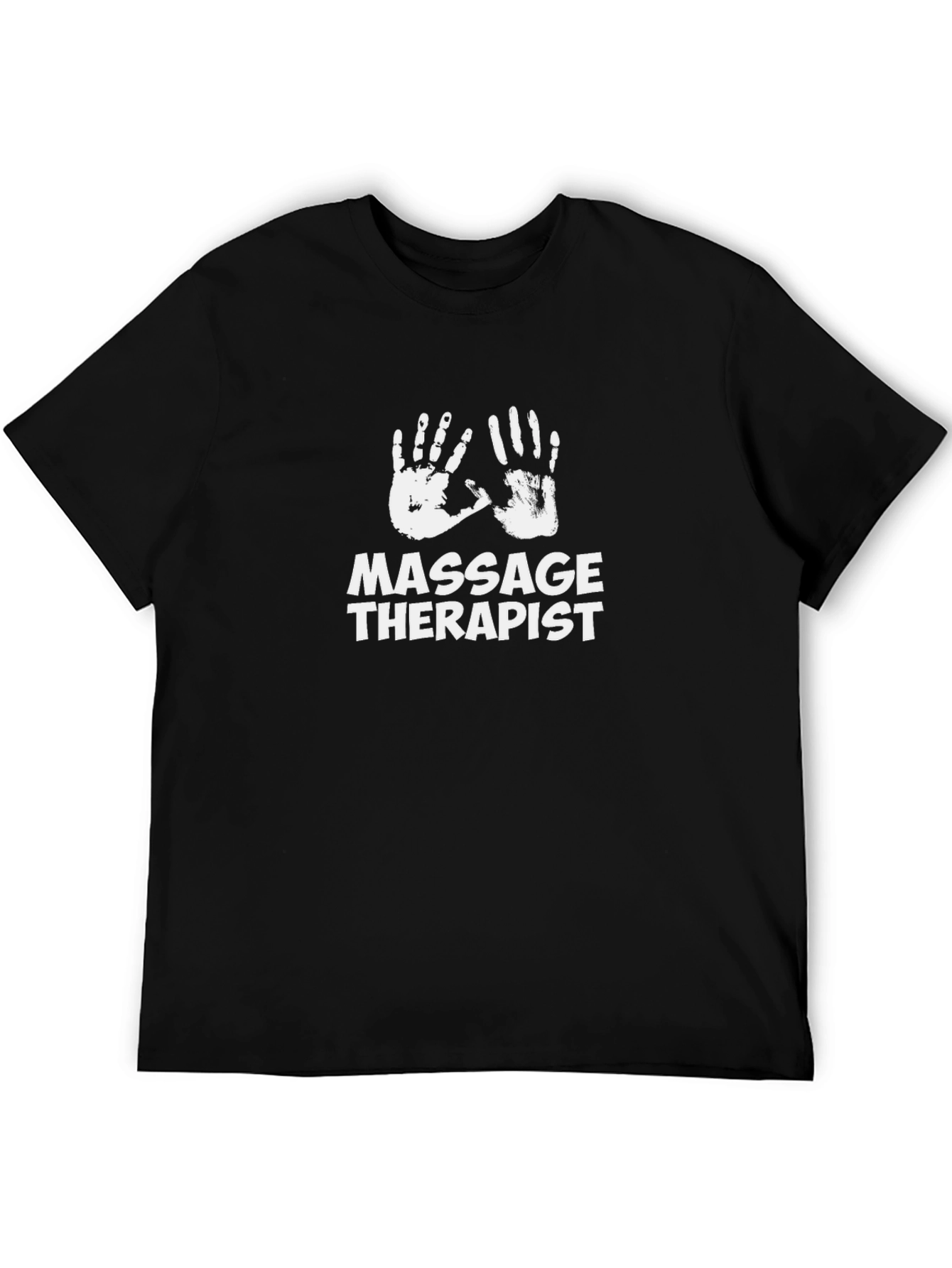 Massage Therapist T-Shirt - Black Cotton Blend Graphic Tee