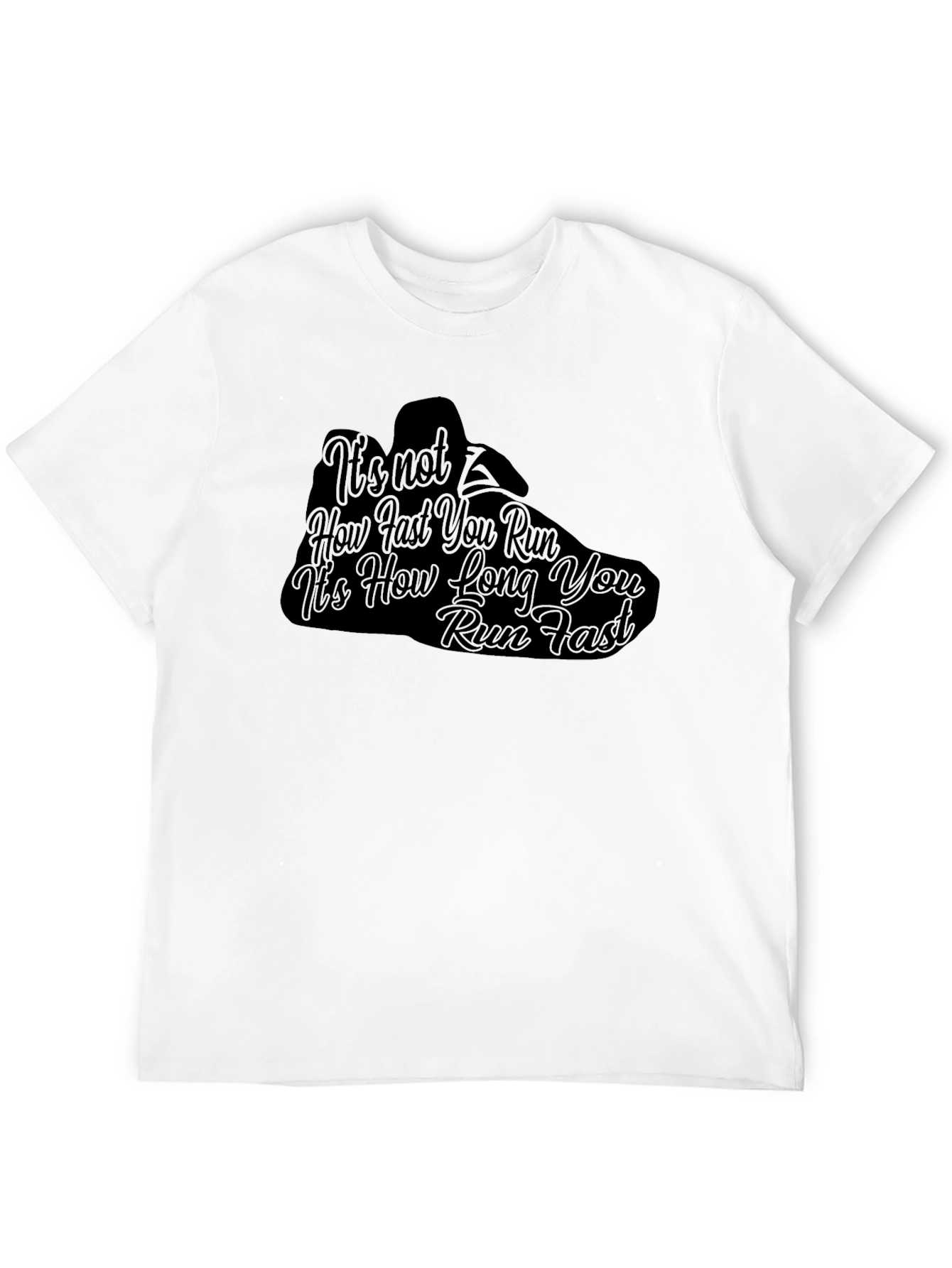 Running Motivation Black T-Shirt - How Long You Run