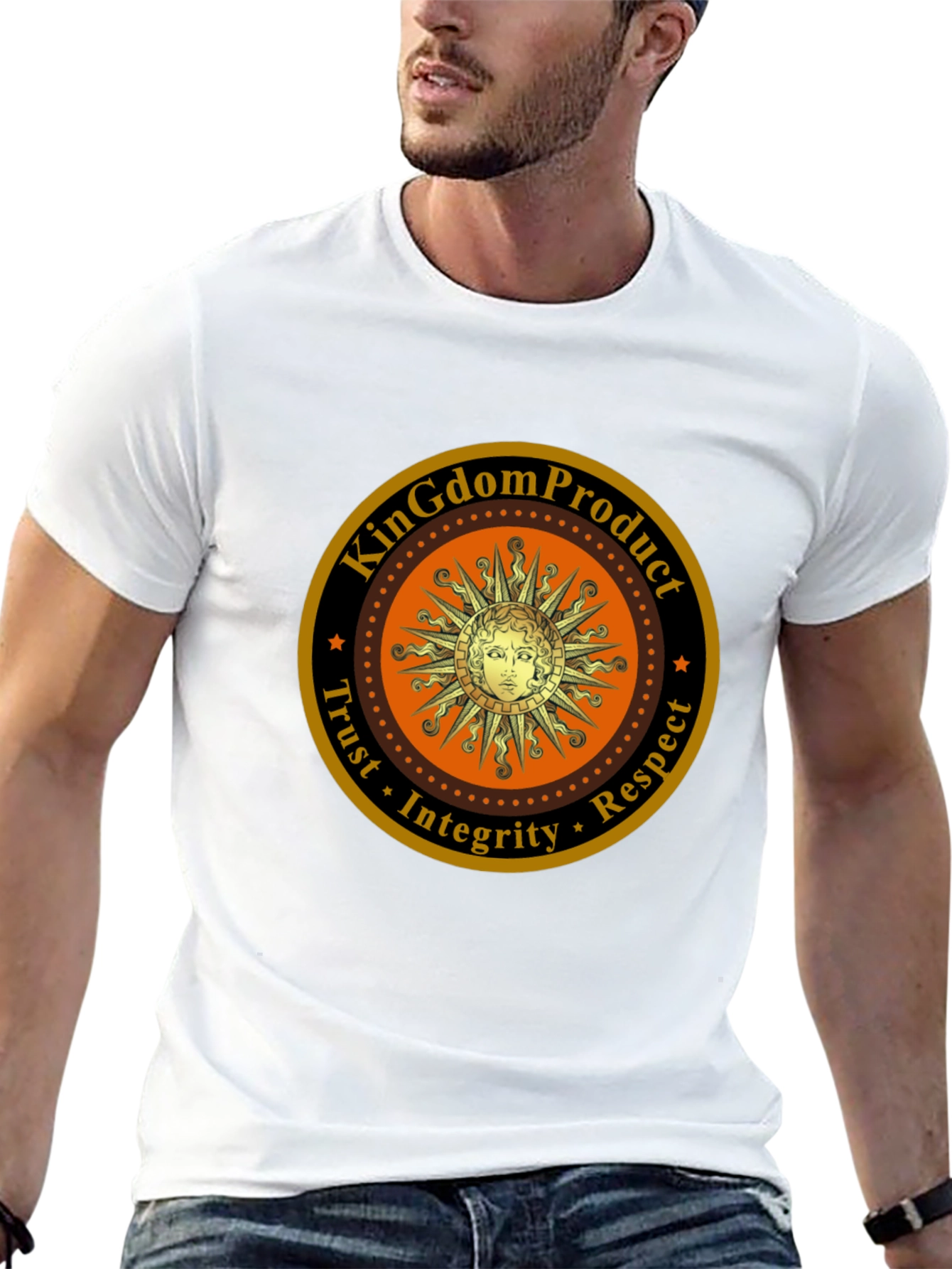 Kingdom Product Black T-Shirt with Sun Logo