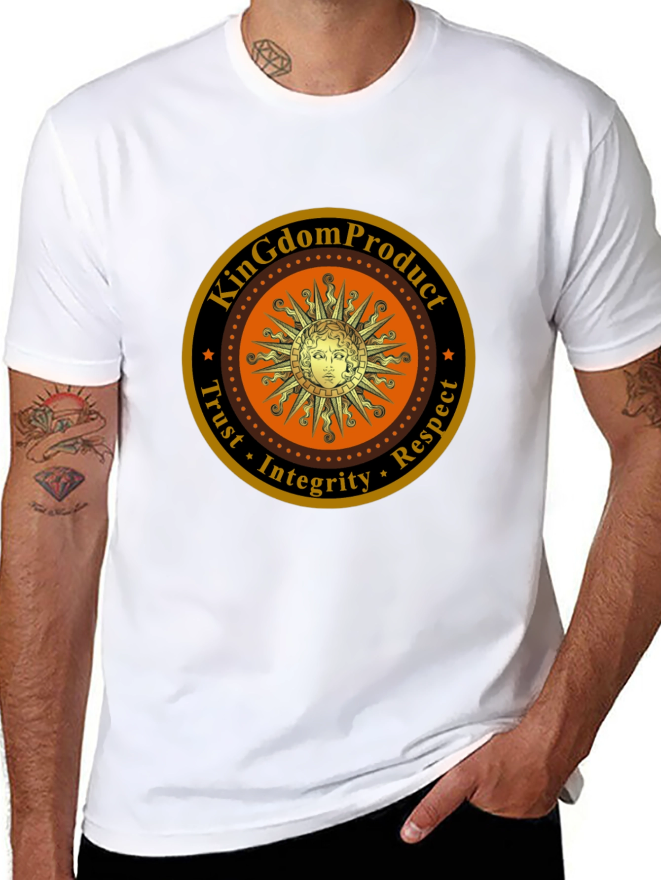 Kingdom Product Black T-Shirt with Sun Logo