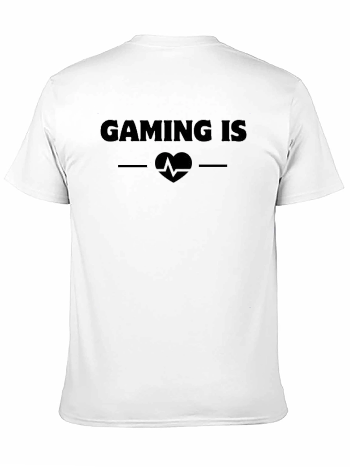 Gaming Is My Heartbeat Black T-Shirt