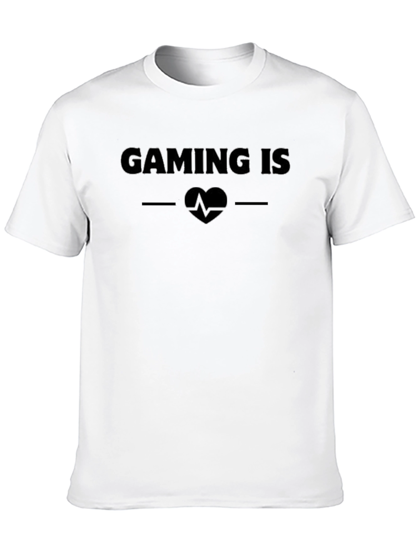 Gaming Is My Heartbeat Black T-Shirt