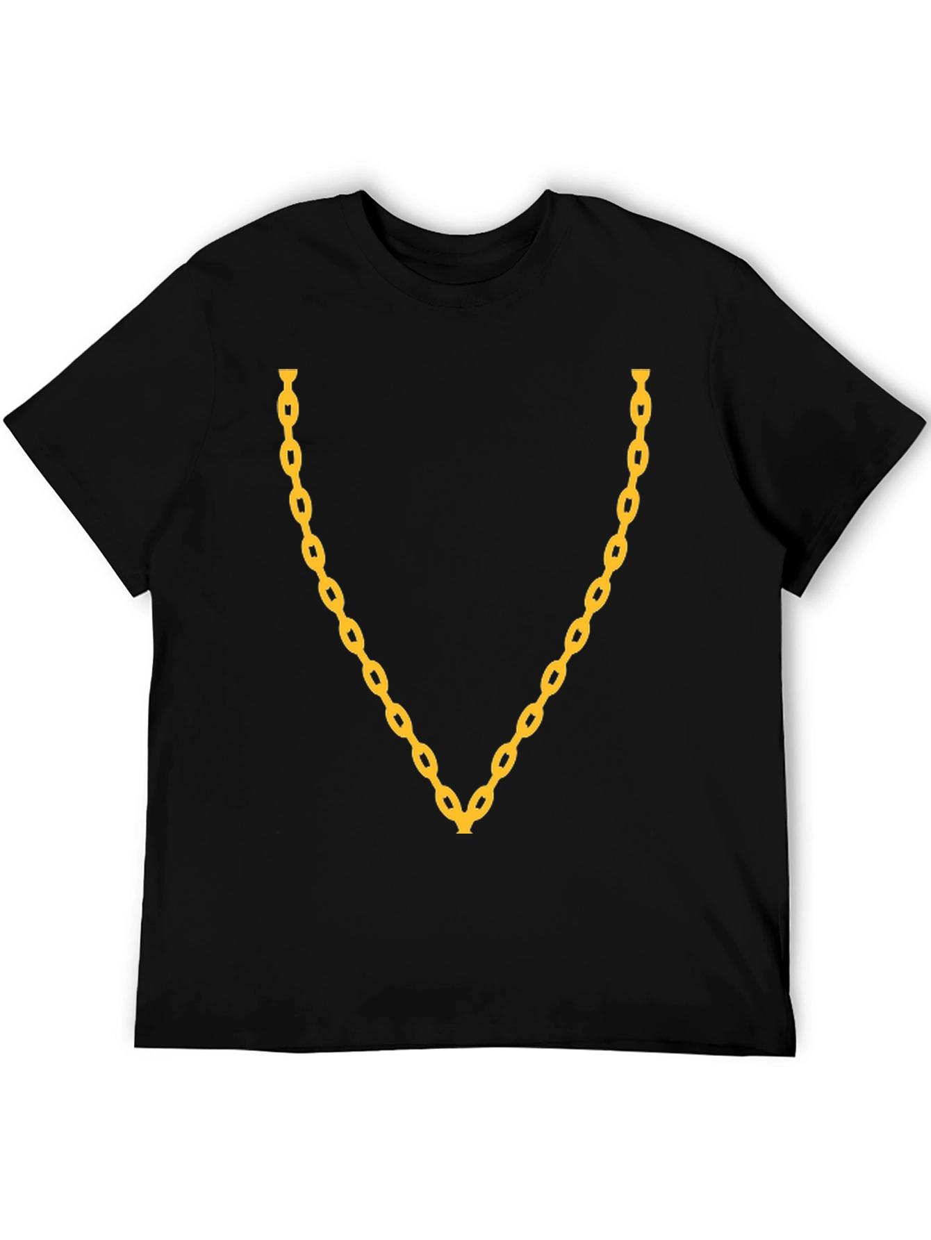 Gold Chain Graphic Black T-Shirt