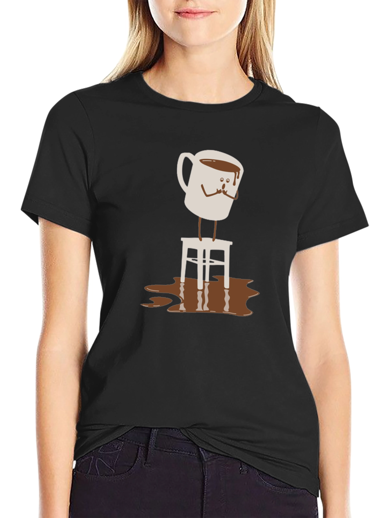 Coffee Cup on Stool Graphic T-Shirt