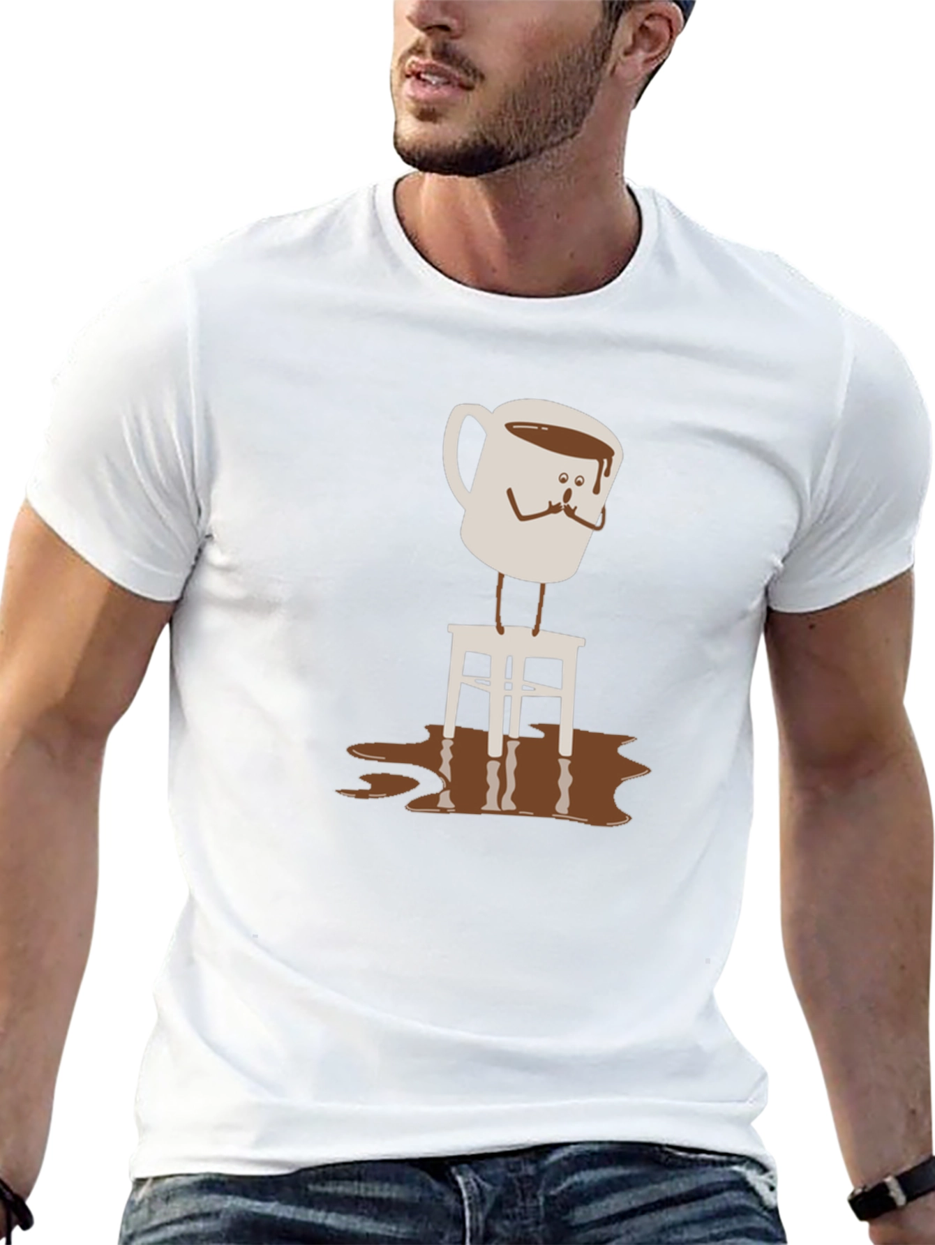 Coffee Cup on Stool Graphic T-Shirt