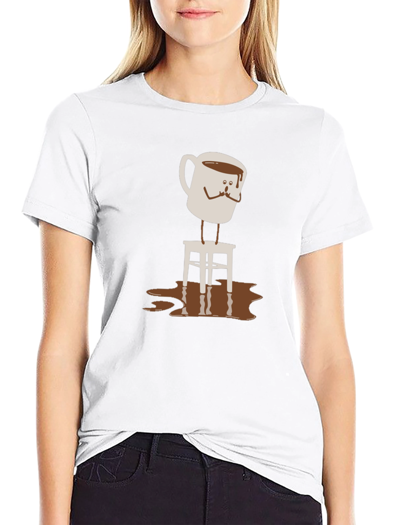 Coffee Cup on Stool Graphic T-Shirt