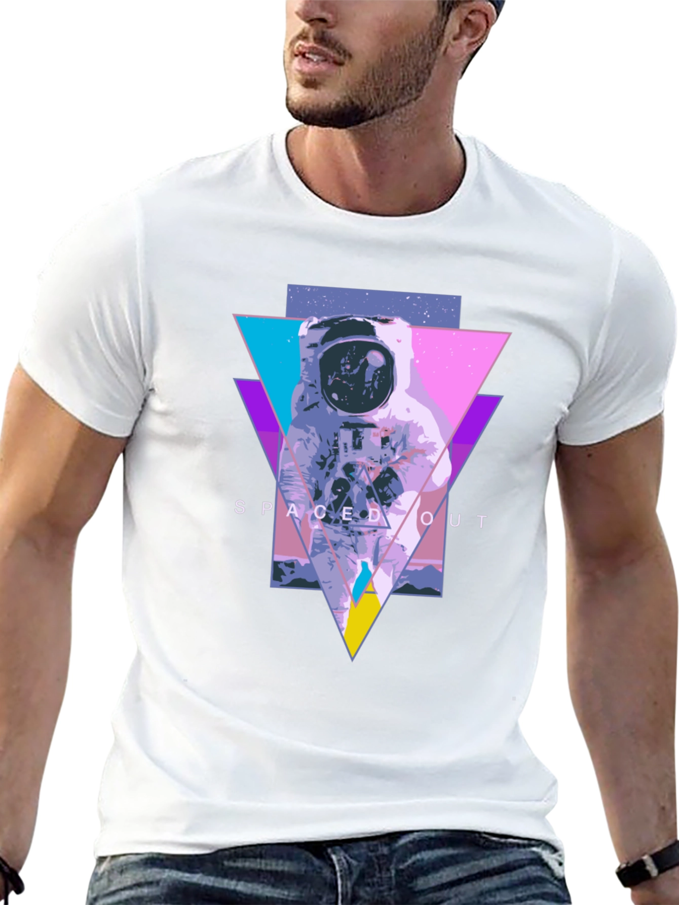 Spaced Out Astronaut Graphic Tee - Black