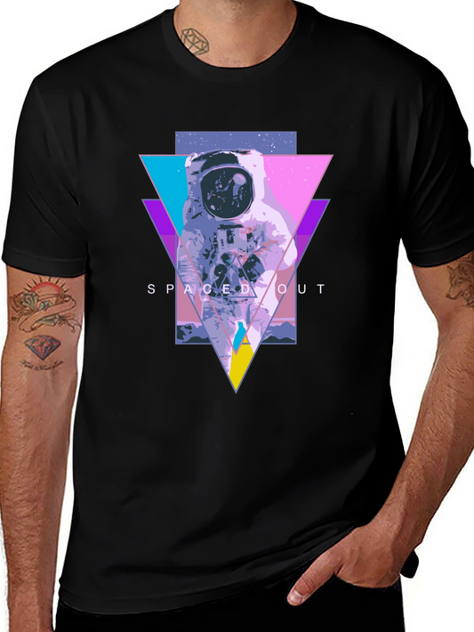 Spaced Out Astronaut Graphic Tee - Black