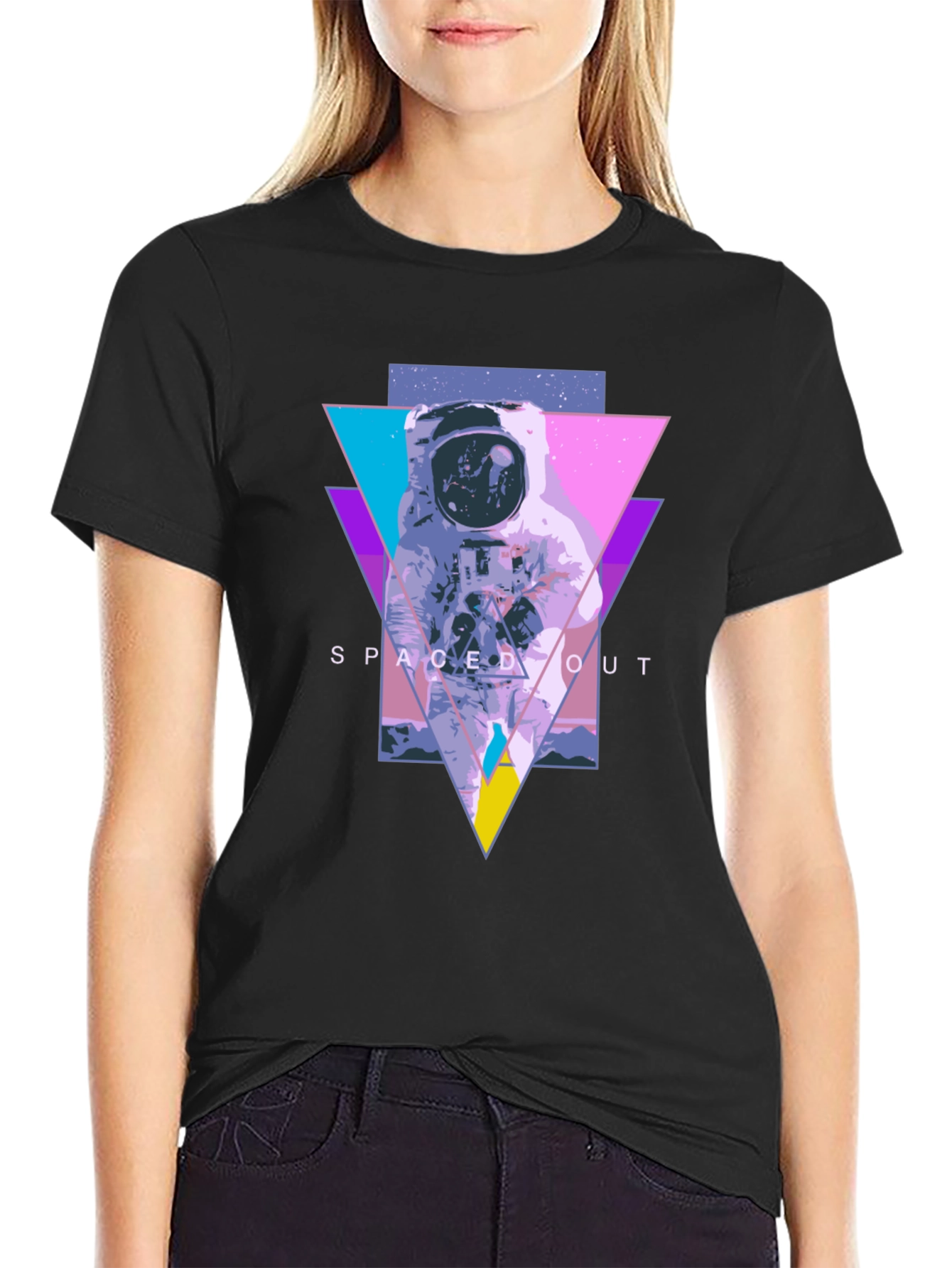 Spaced Out Astronaut Graphic Tee - Black