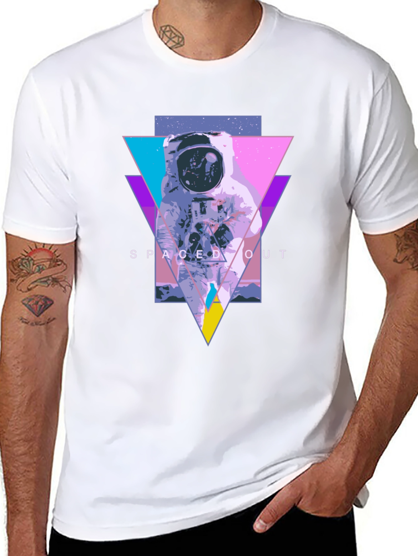 Spaced Out Astronaut Graphic Tee - Black