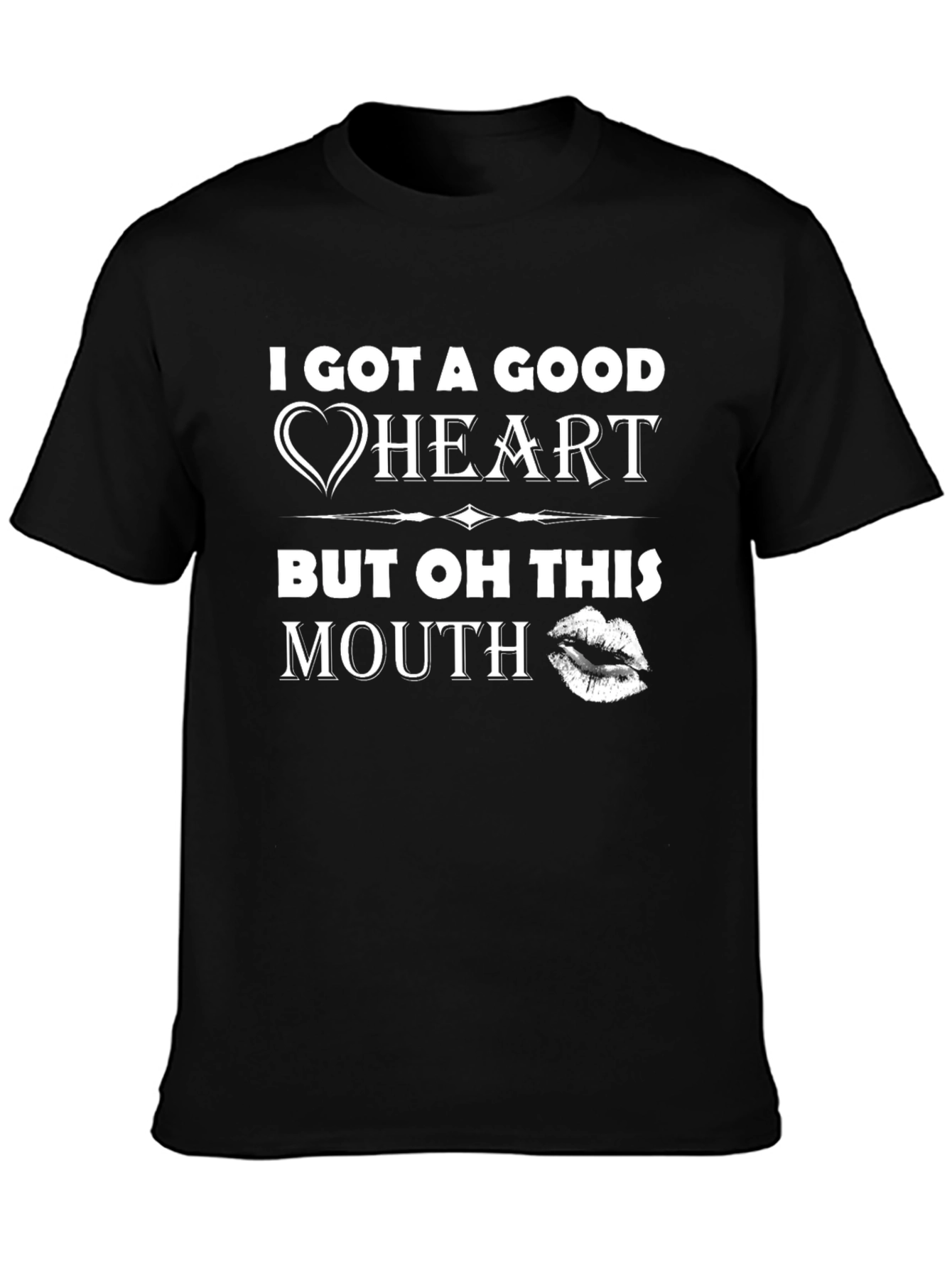 Good Heart Mouth T-Shirt Funny Graphic Tee