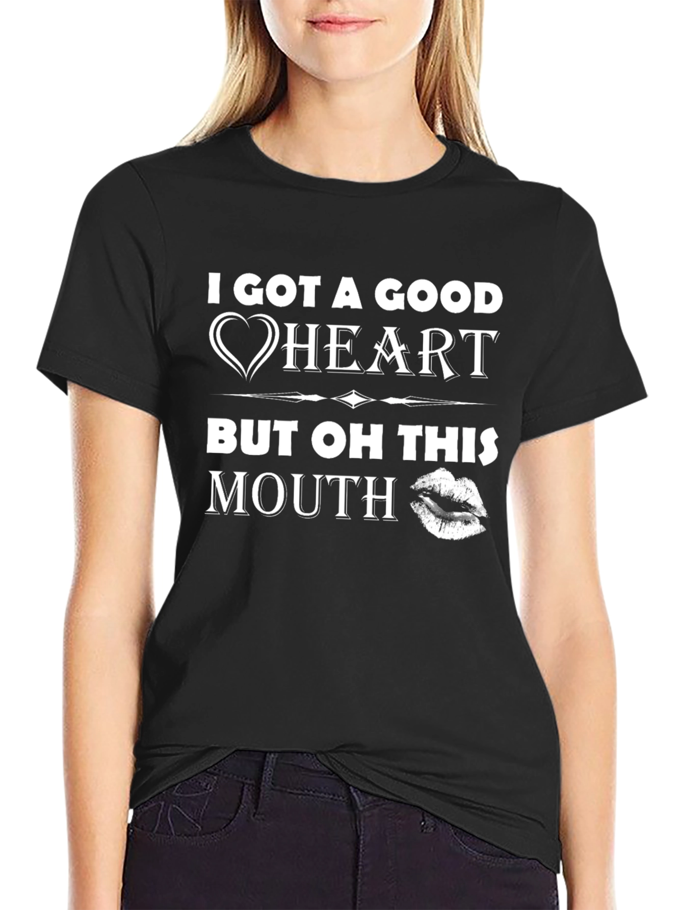 Good Heart Mouth T-Shirt Funny Graphic Tee