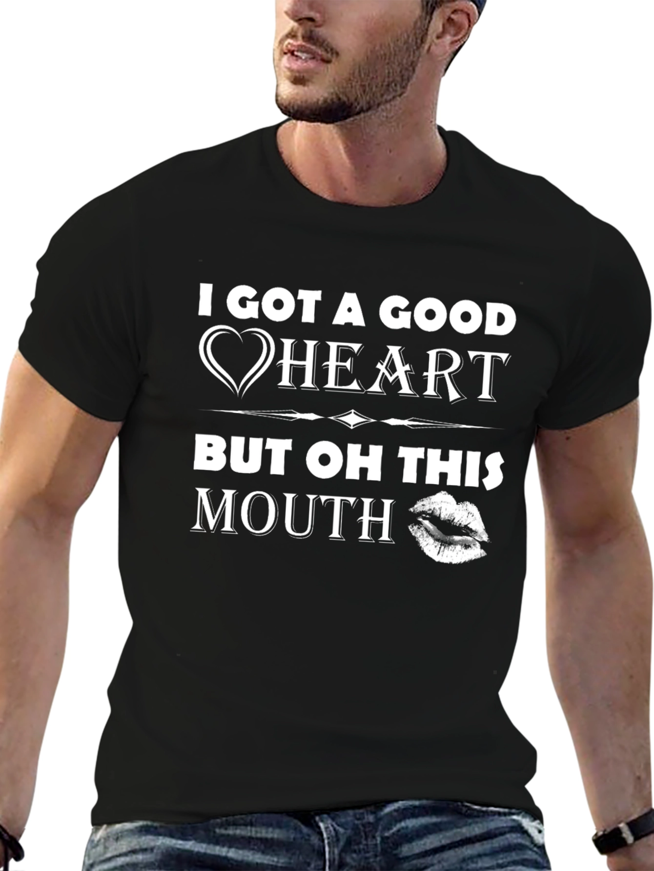 Good Heart Mouth T-Shirt Funny Graphic Tee