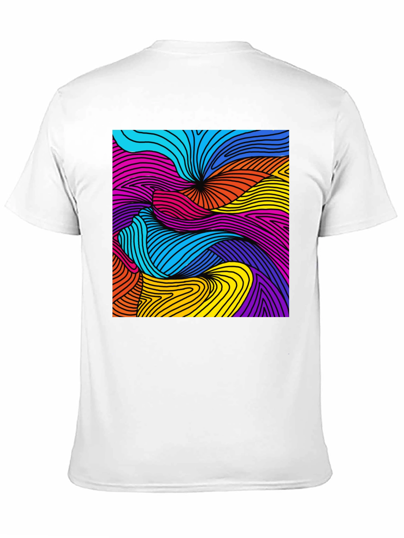 Abstract Swirl Graphic Black T-Shirt