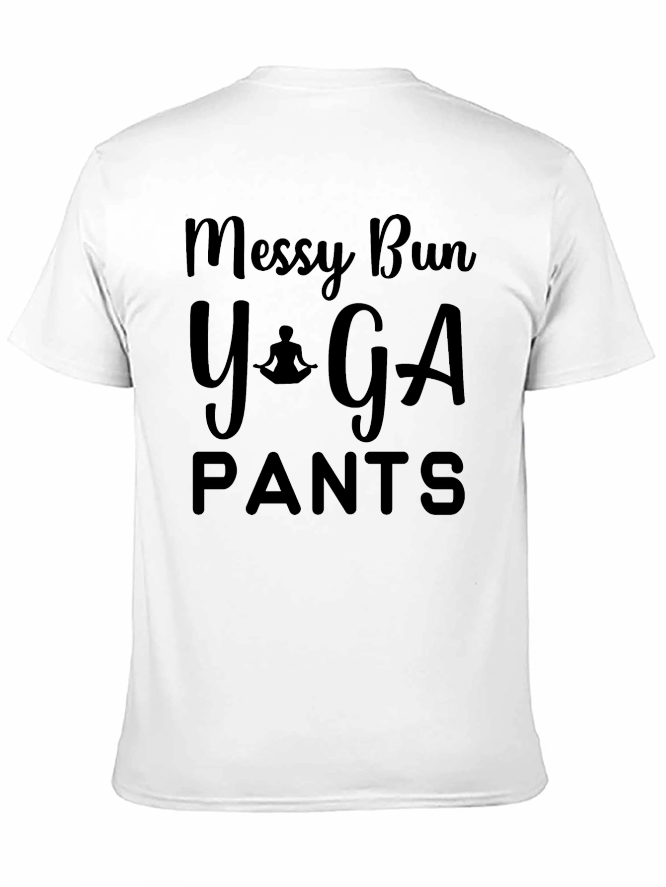 Messy Bun Yoga Pants Black T-Shirt