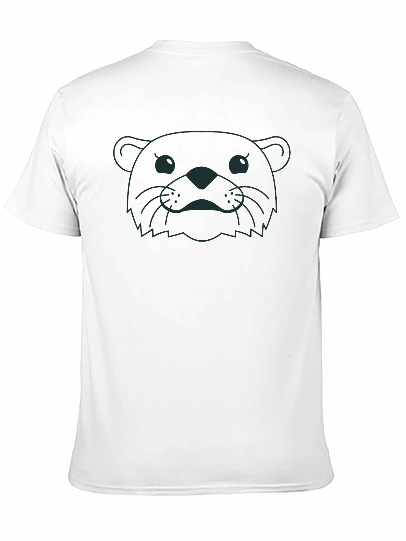 Otter Face Graphic Print Black T-Shirt