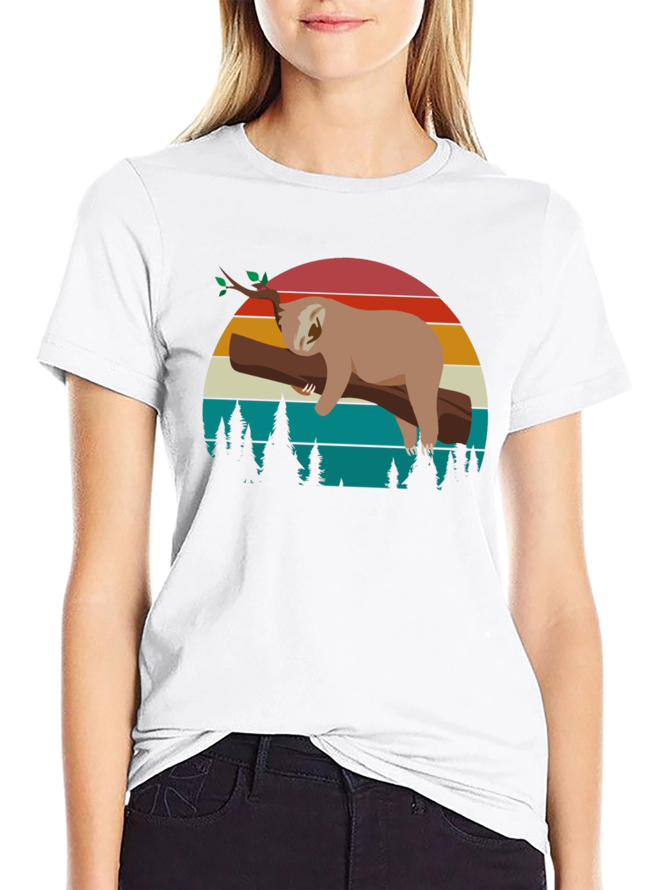 Retro Sloth Graphic Tee -  Relaxed Vibe