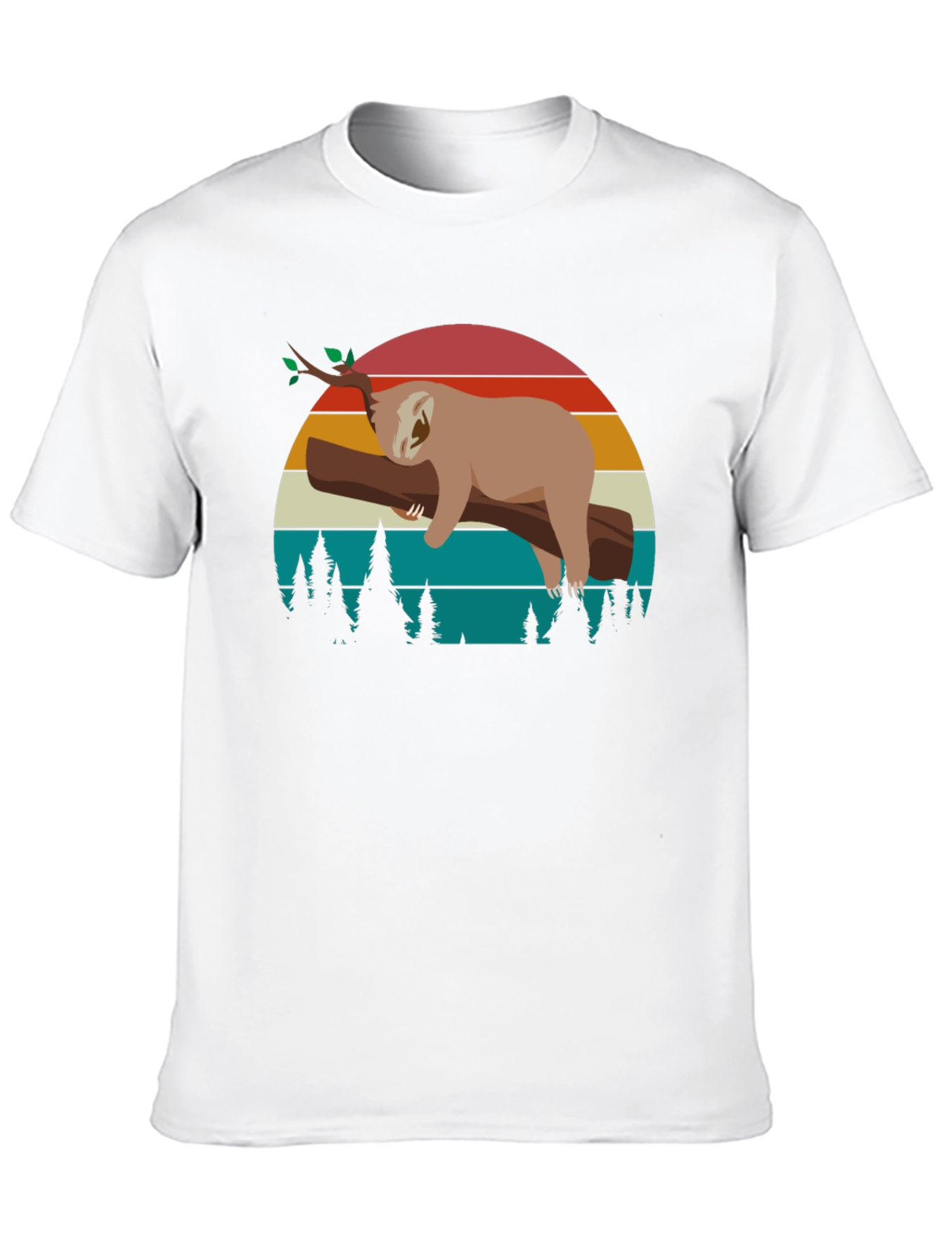 Retro Sloth Graphic Tee -  Relaxed Vibe