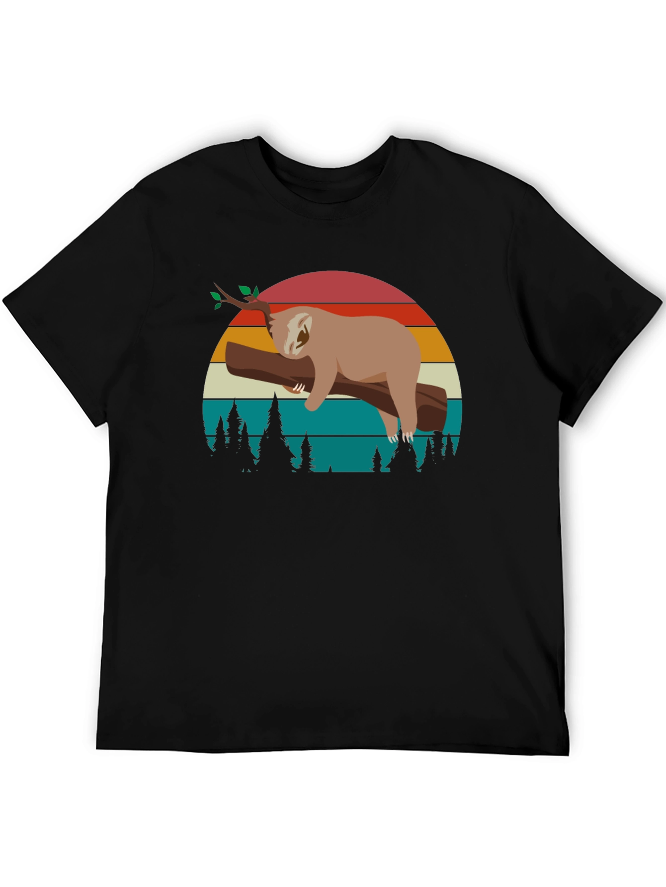 Retro Sloth Graphic Tee -  Relaxed Vibe