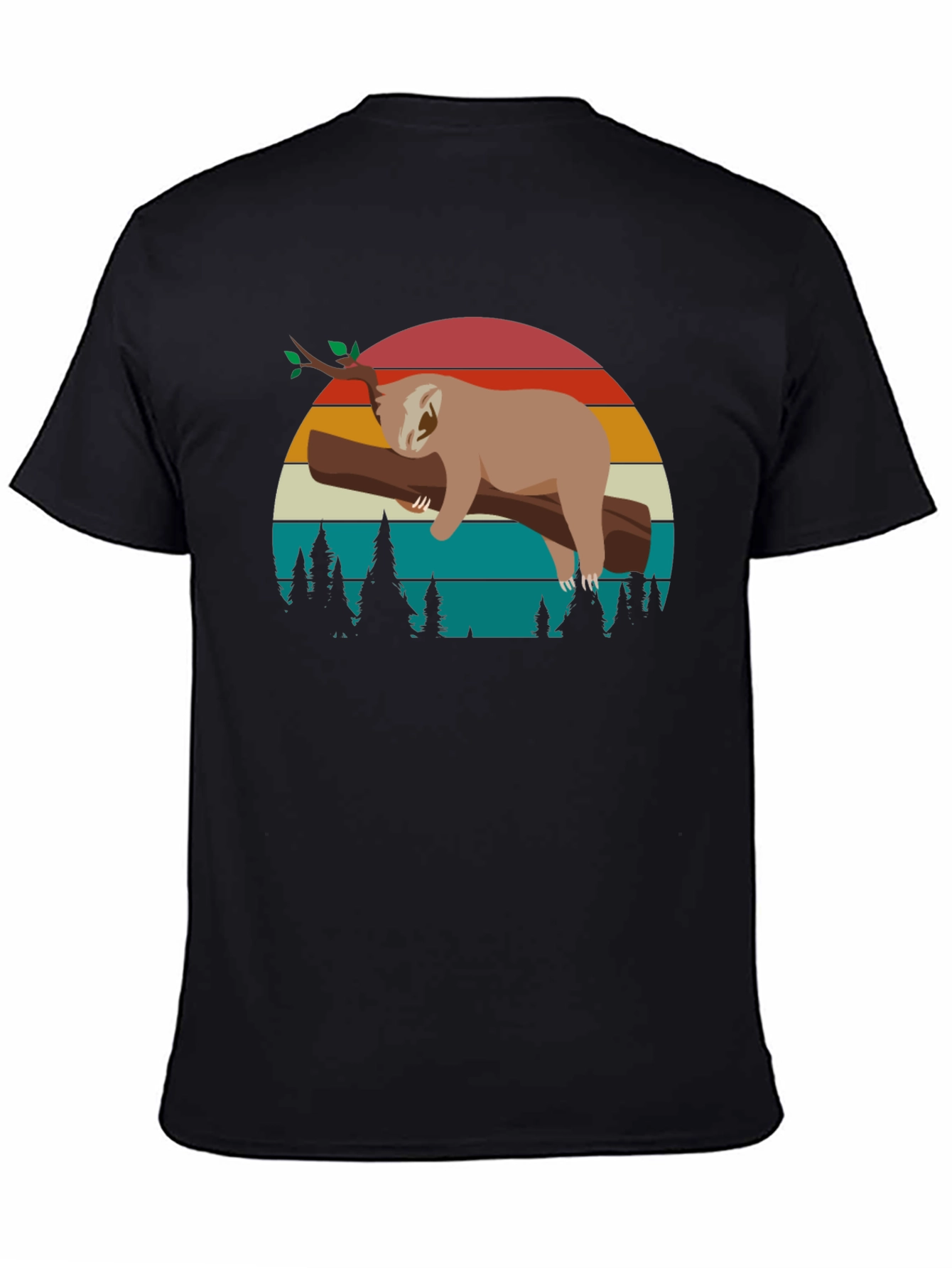 Retro Sloth Graphic Tee -  Relaxed Vibe