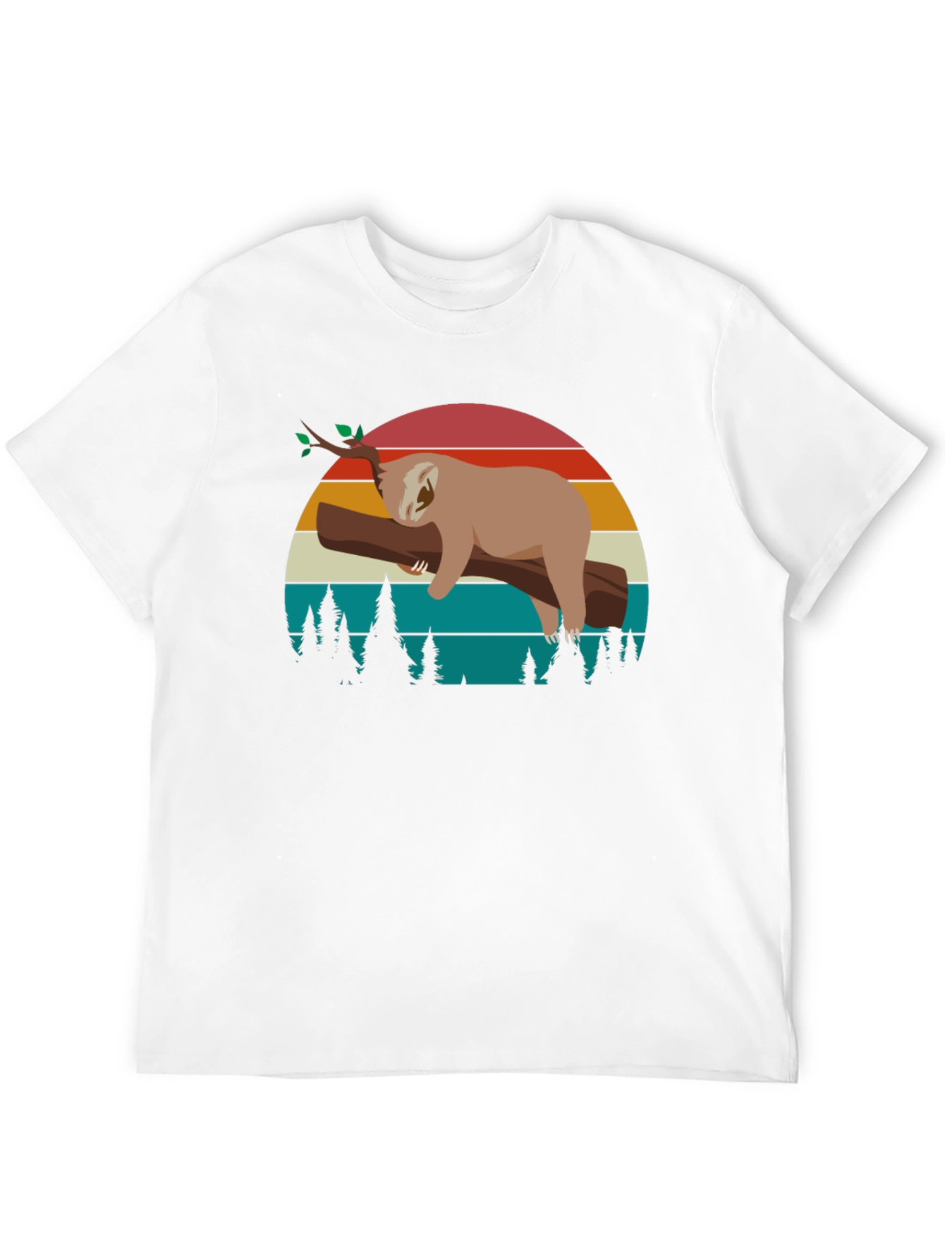 Retro Sloth Graphic Tee -  Relaxed Vibe