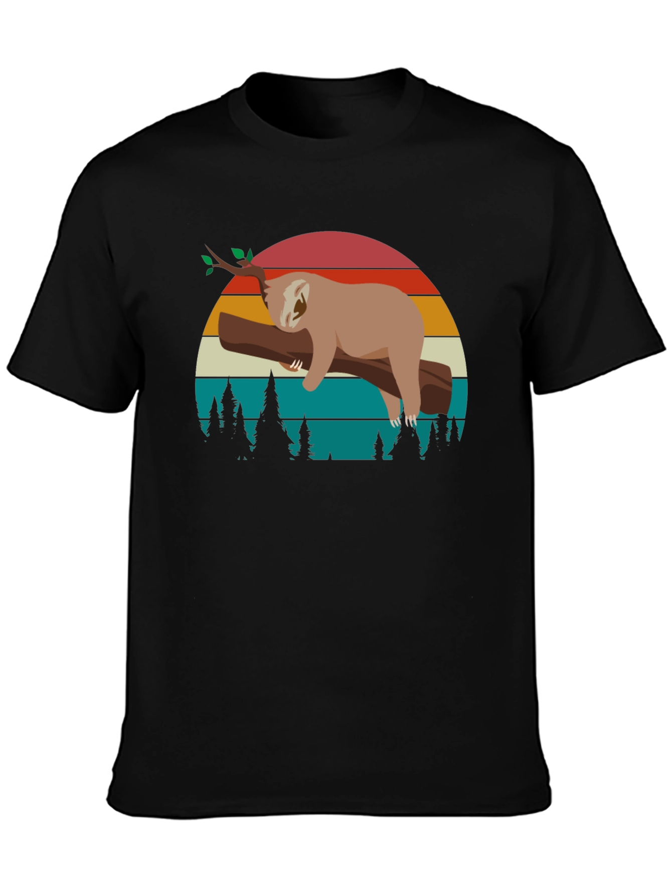 Retro Sloth Graphic Tee -  Relaxed Vibe