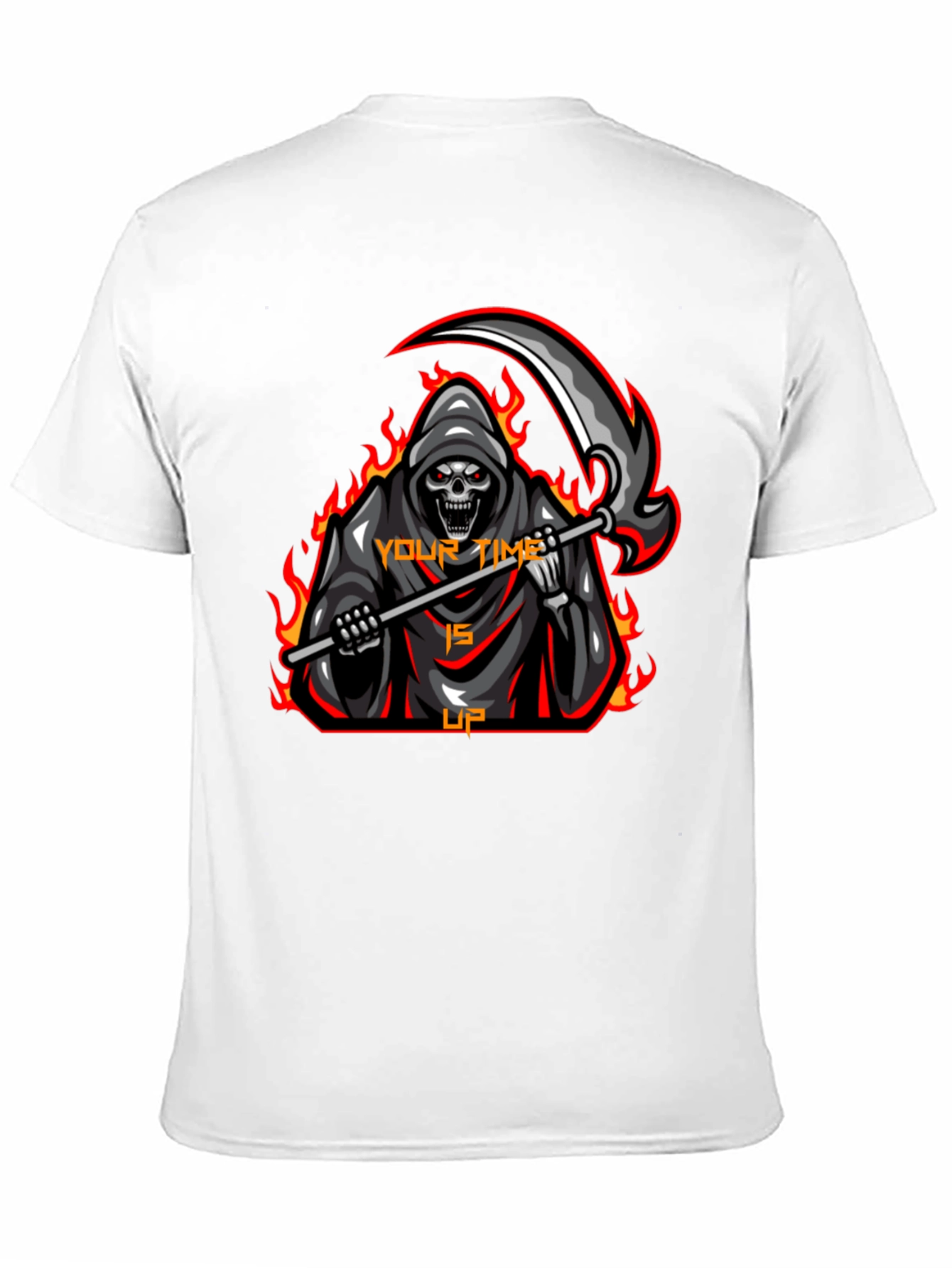 Grim Reaper Graphic T-Shirt - Your Time is Up