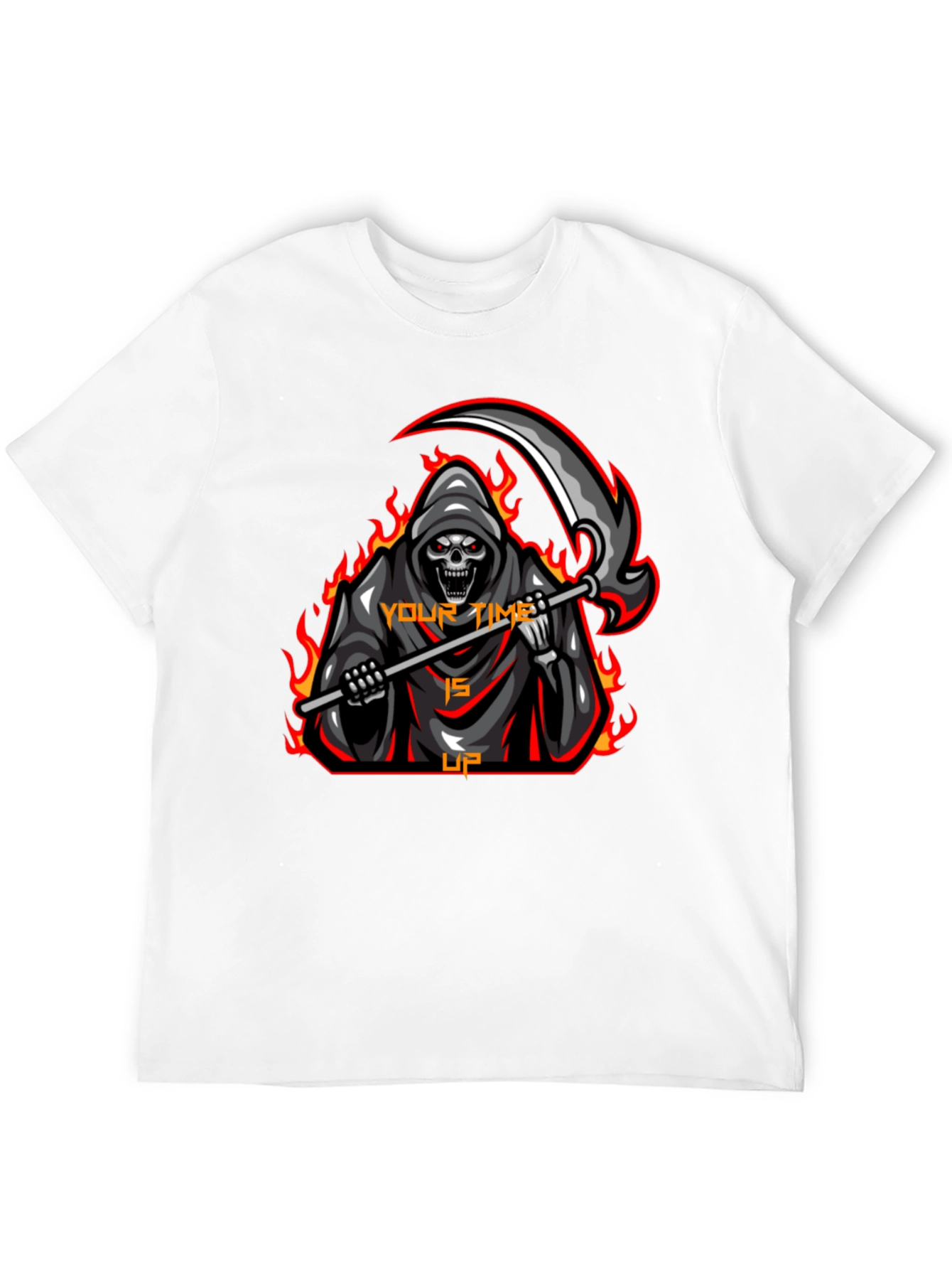 Grim Reaper Graphic T-Shirt - Your Time is Up