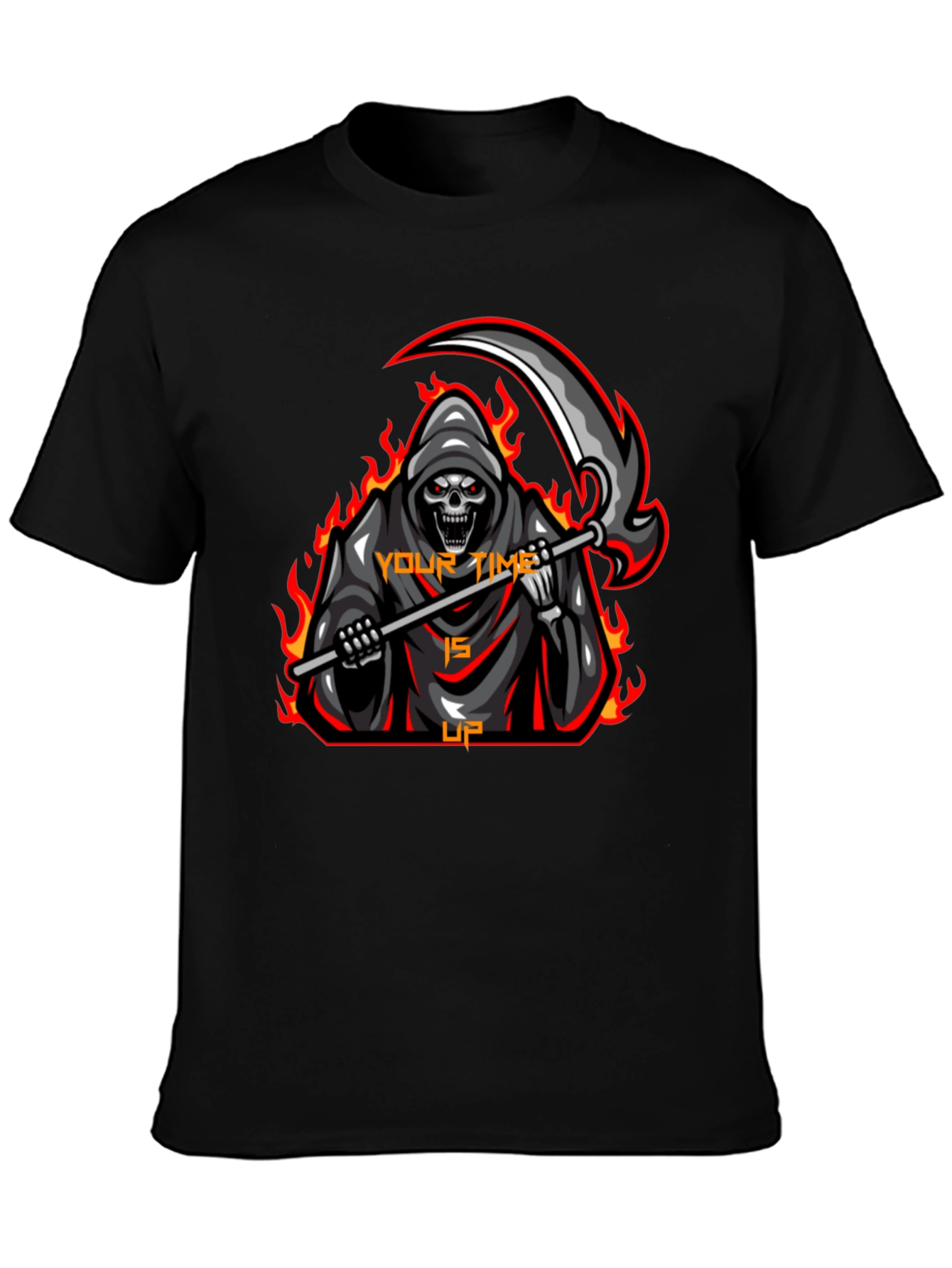Grim Reaper Graphic T-Shirt - Your Time is Up