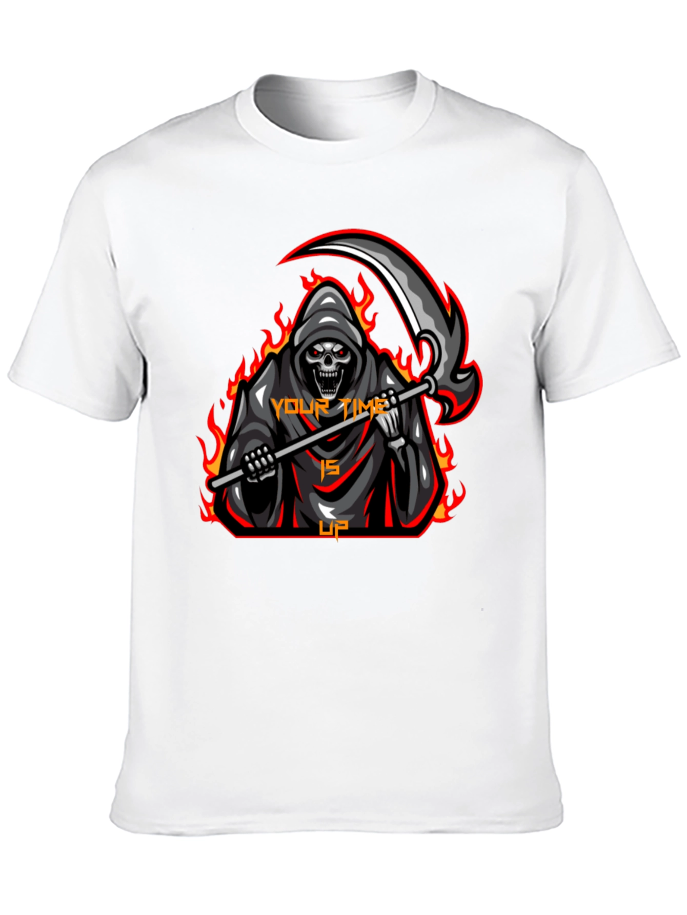 Grim Reaper Graphic T-Shirt - Your Time is Up