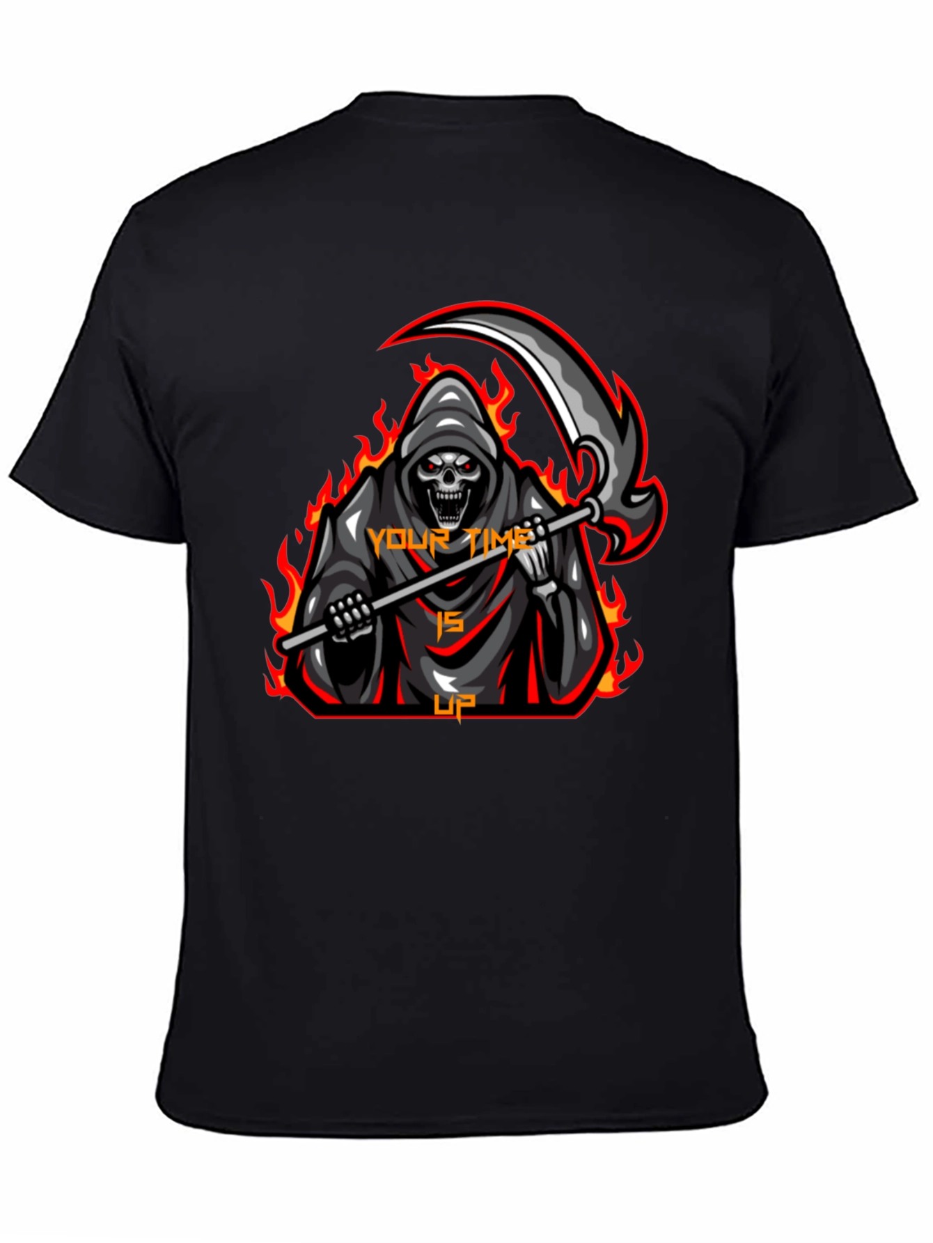 Grim Reaper Graphic T-Shirt - Your Time is Up