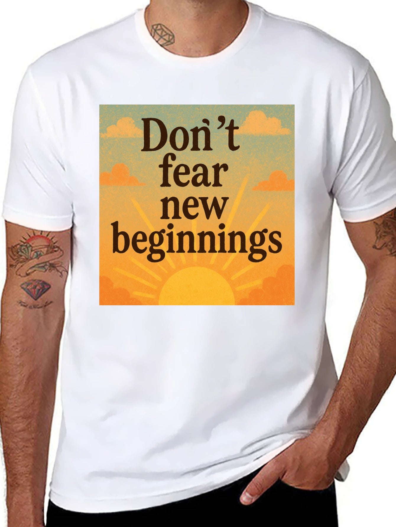 Inspirational Dont Fear New Beginnings Graphic Tee