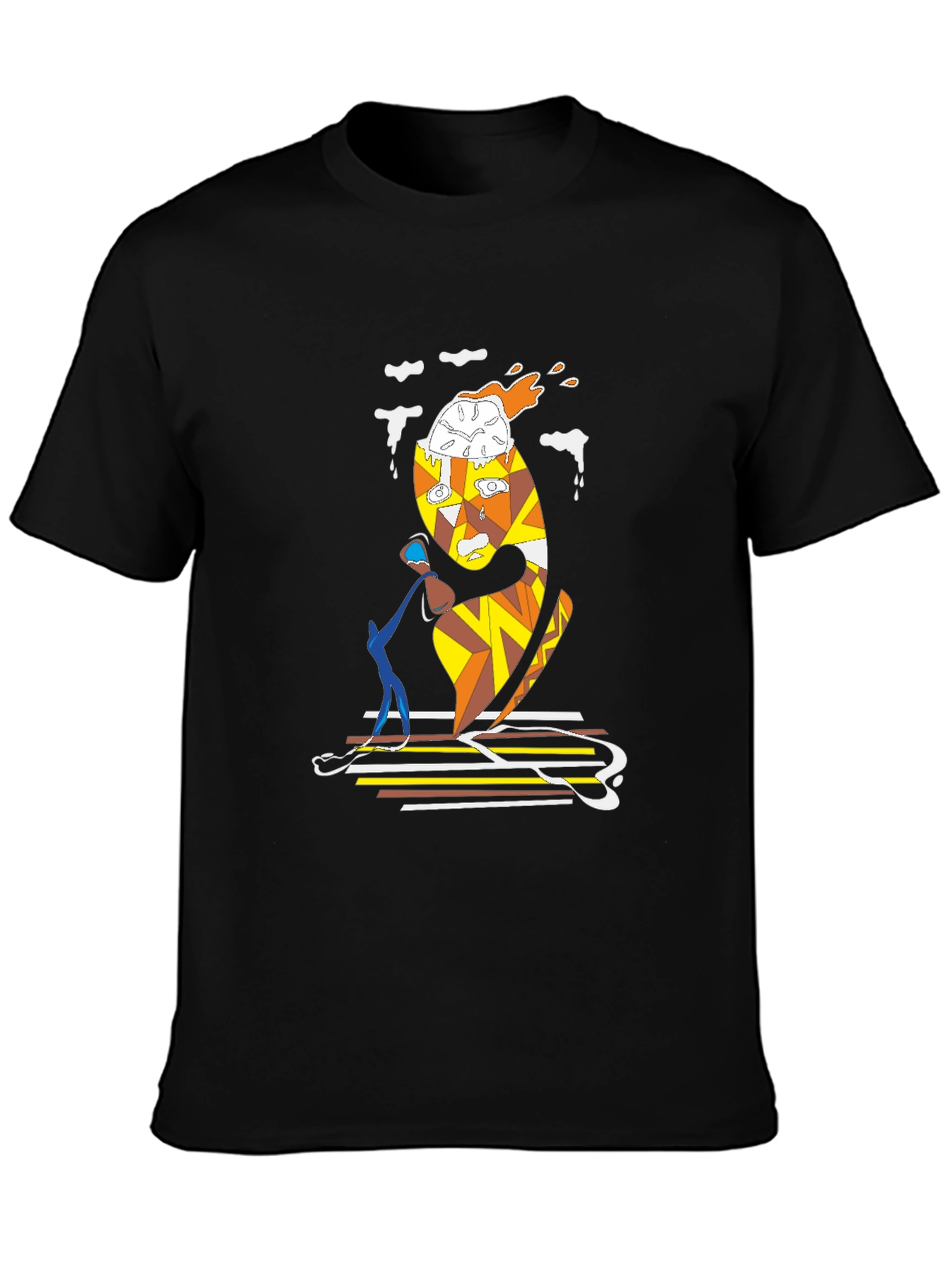 Abstract Art Graphic Tee - Unique Black T-Shirt