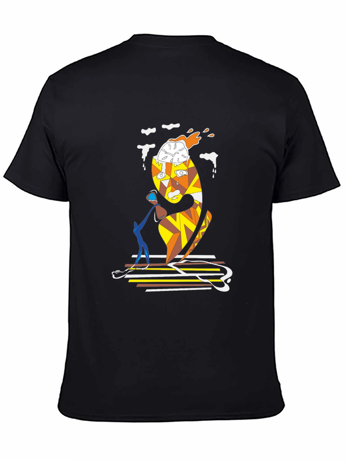 Abstract Art Graphic Tee - Unique Black T-Shirt