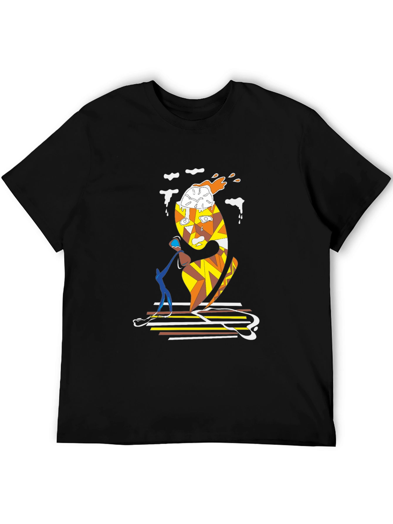 Abstract Art Graphic Tee - Unique Black T-Shirt