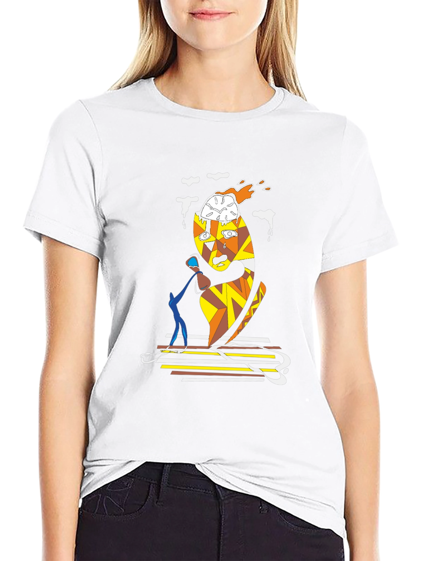 Abstract Art Graphic Tee - Unique Black T-Shirt