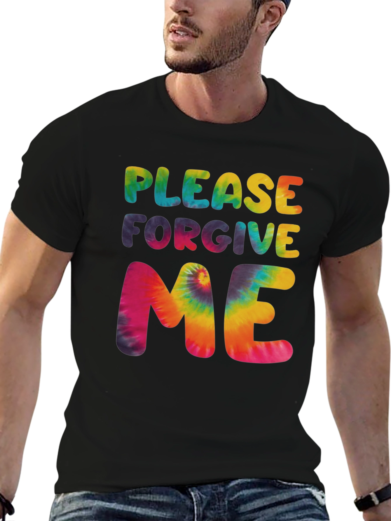 Please Forgive Me Tie Dye Graphic T-Shirt