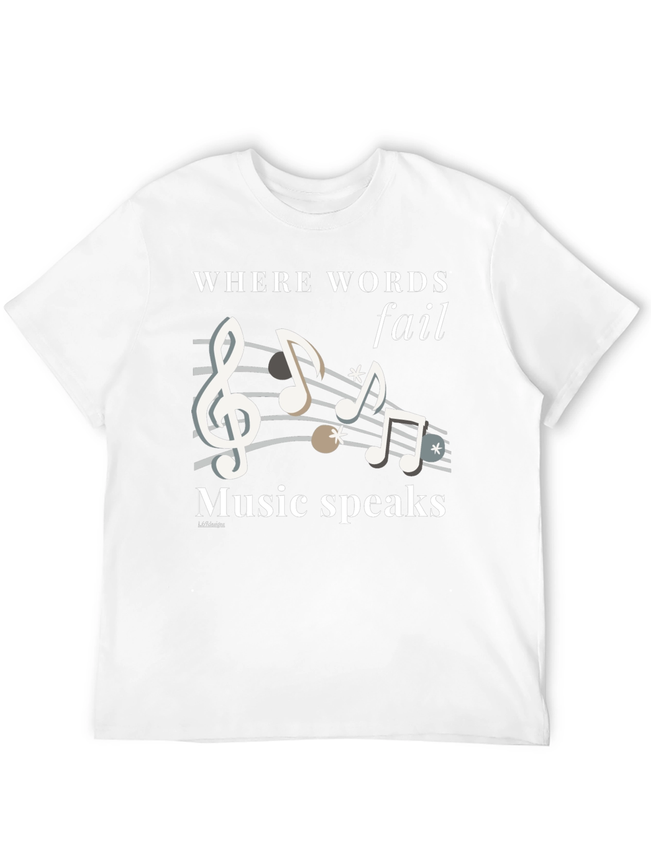 Music Speaks Graphic Tee - Black Cotton T-Shirt