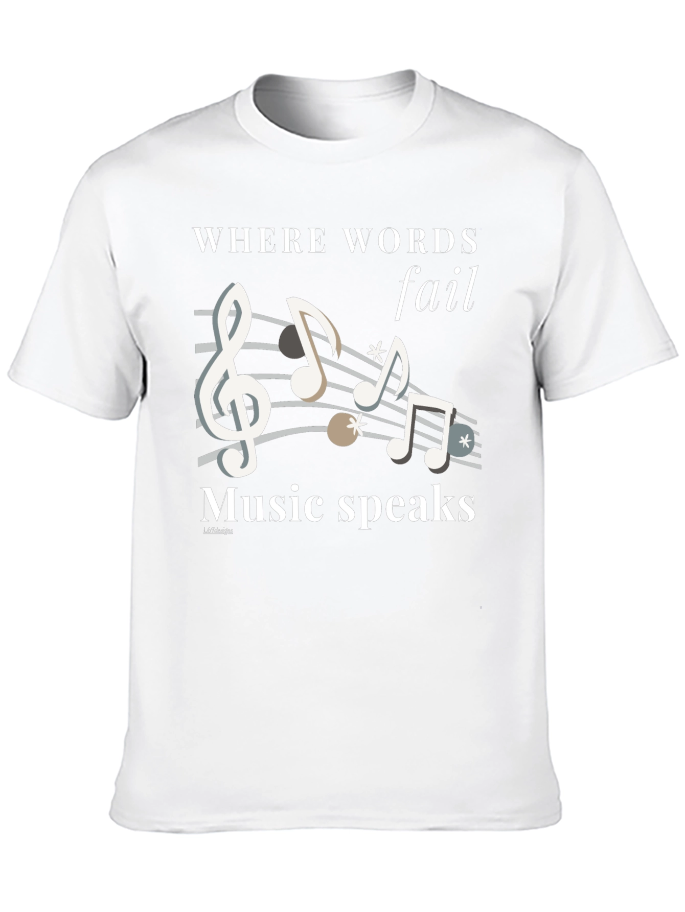 Music Speaks Graphic Tee - Black Cotton T-Shirt