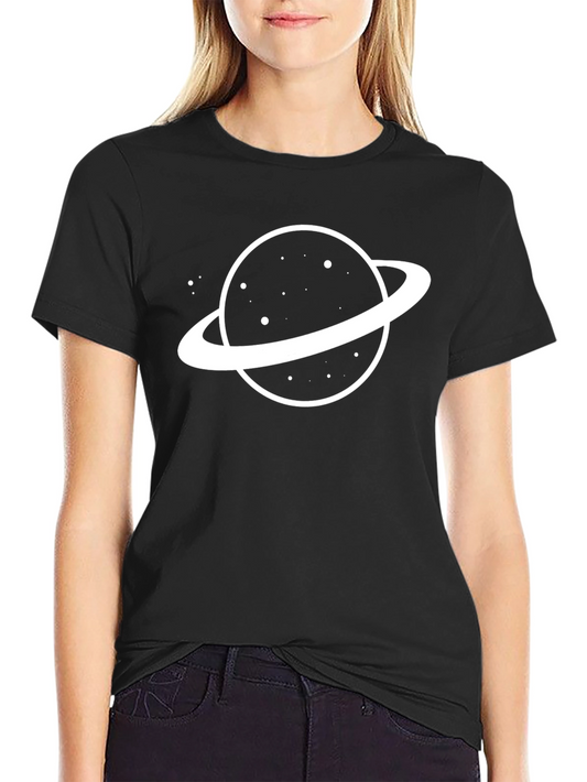 Planet Graphic Tee - Black Cotton T-Shirt