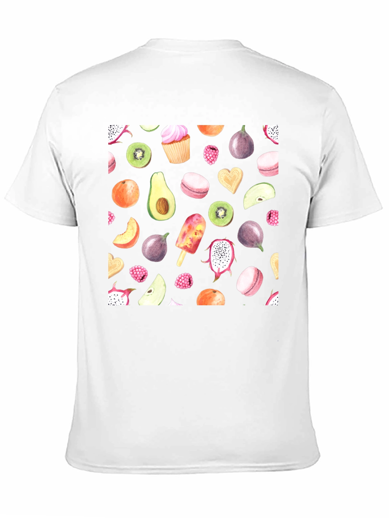 Fruit Print Black Casual T-Shirt