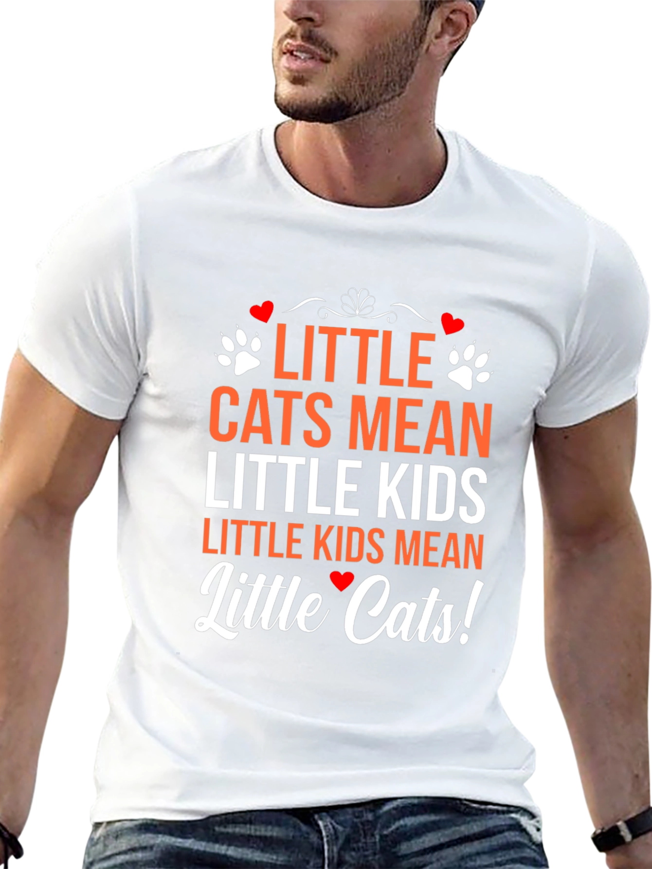 Little Cats Mean Little Kids Black Graphic T-Shirt