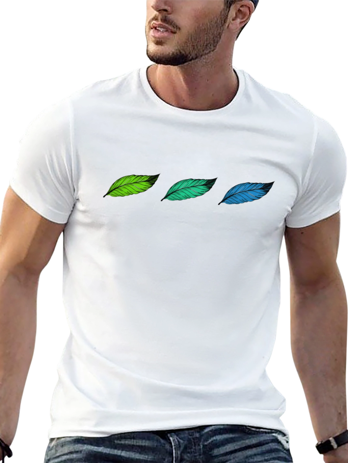 Feather Trio Black T-Shirt | Stylish & Comfortable