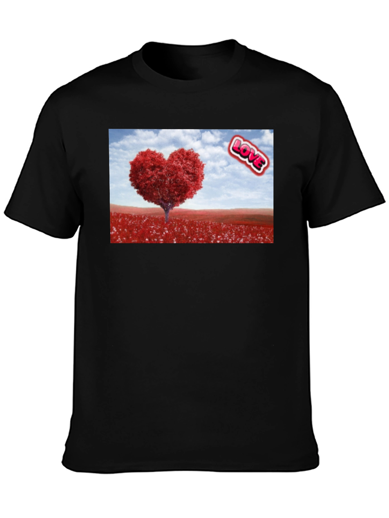 Love Tree Graphic Tee - Black Casual T-Shirt
