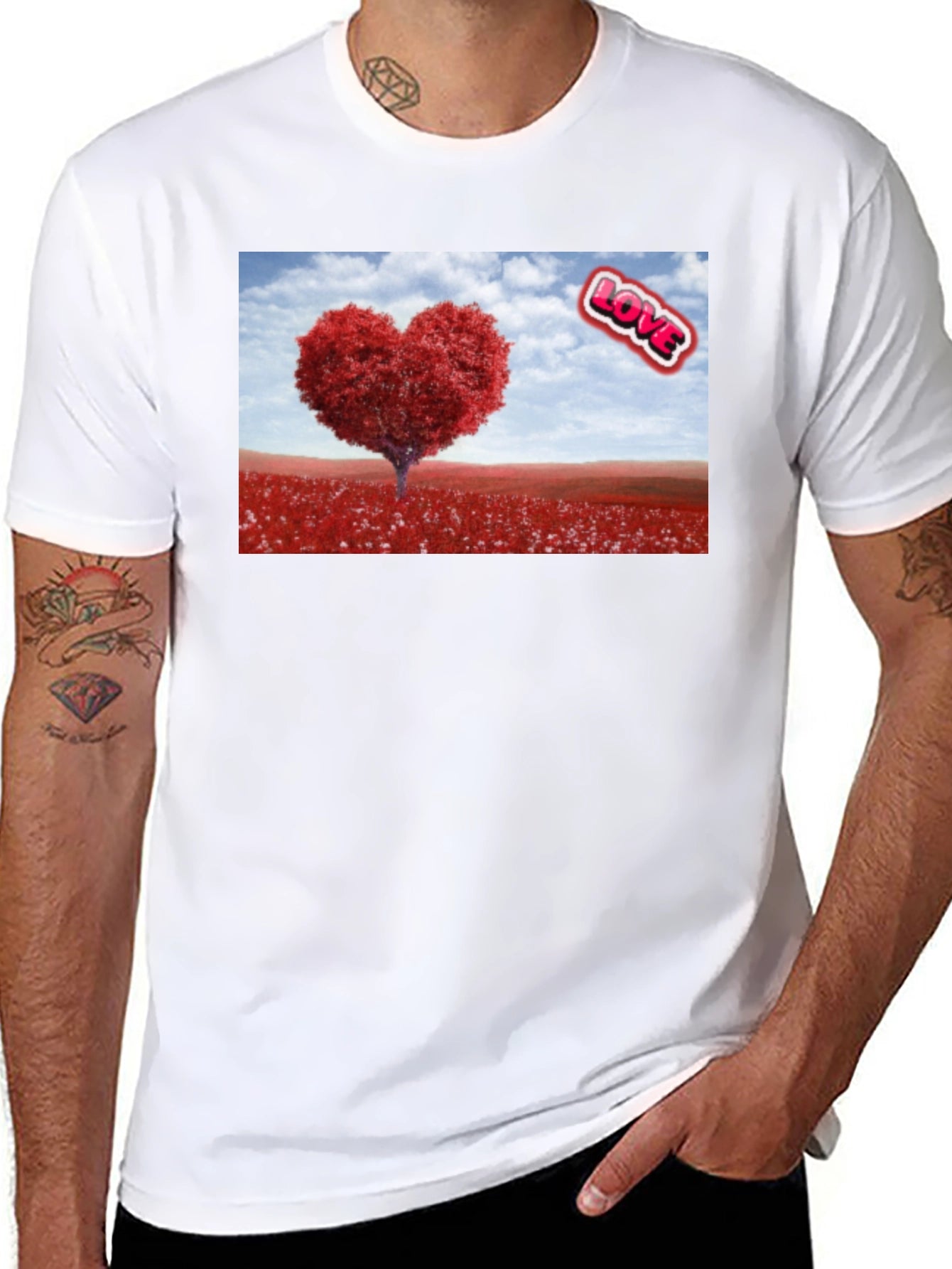 Love Tree Graphic Tee - Black Casual T-Shirt