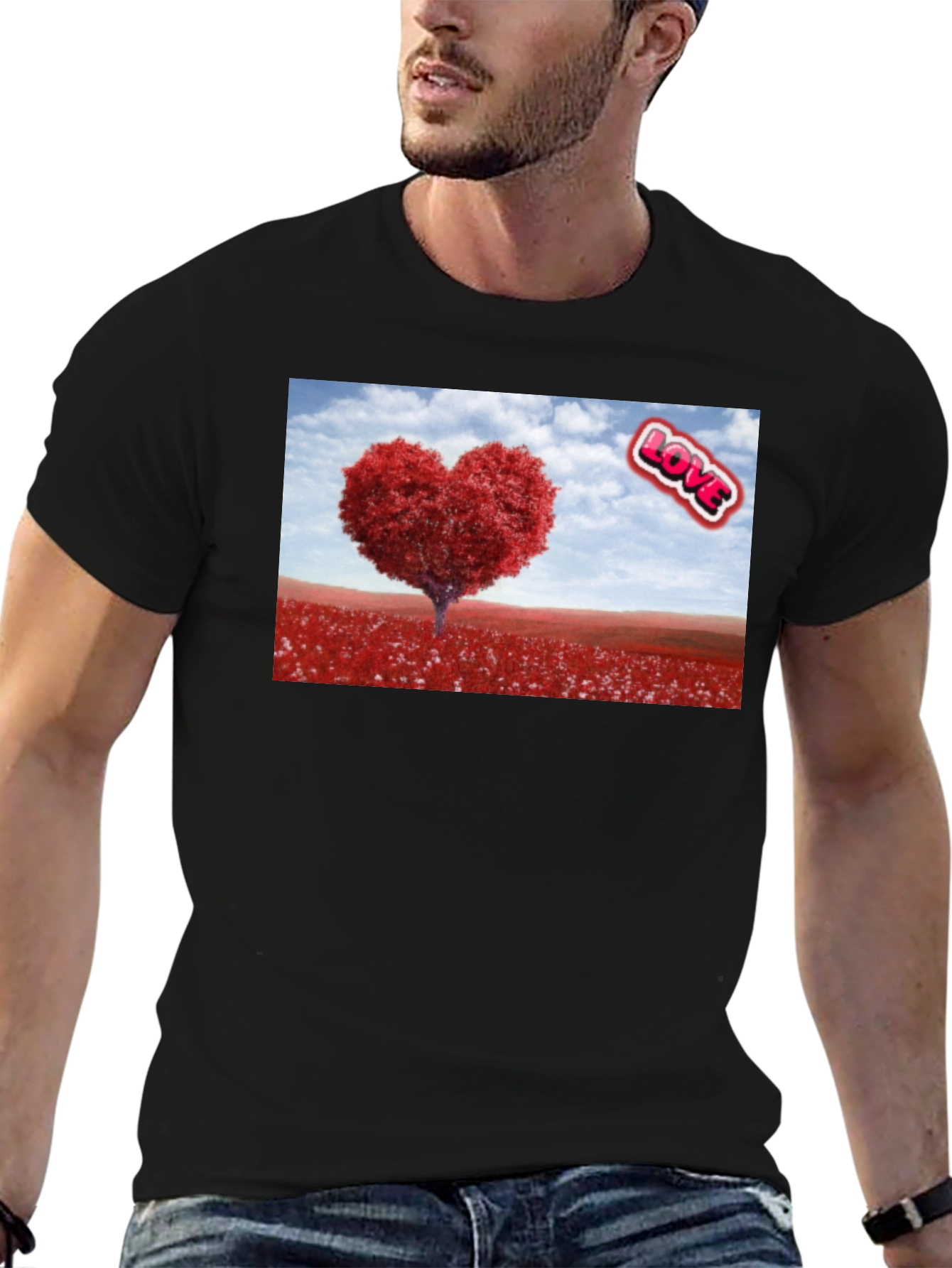 Love Tree Graphic Tee - Black Casual T-Shirt